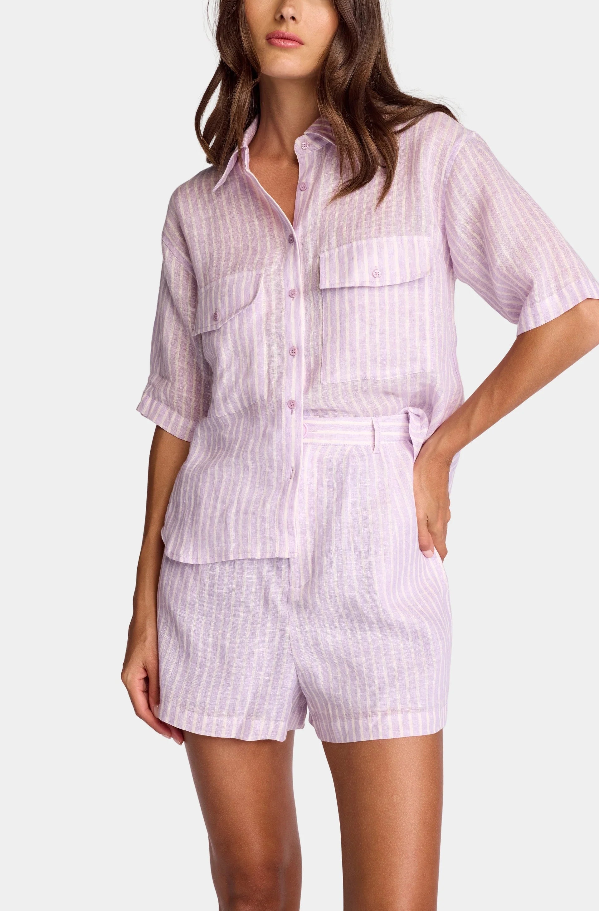Stripe Linen Penny Shorts