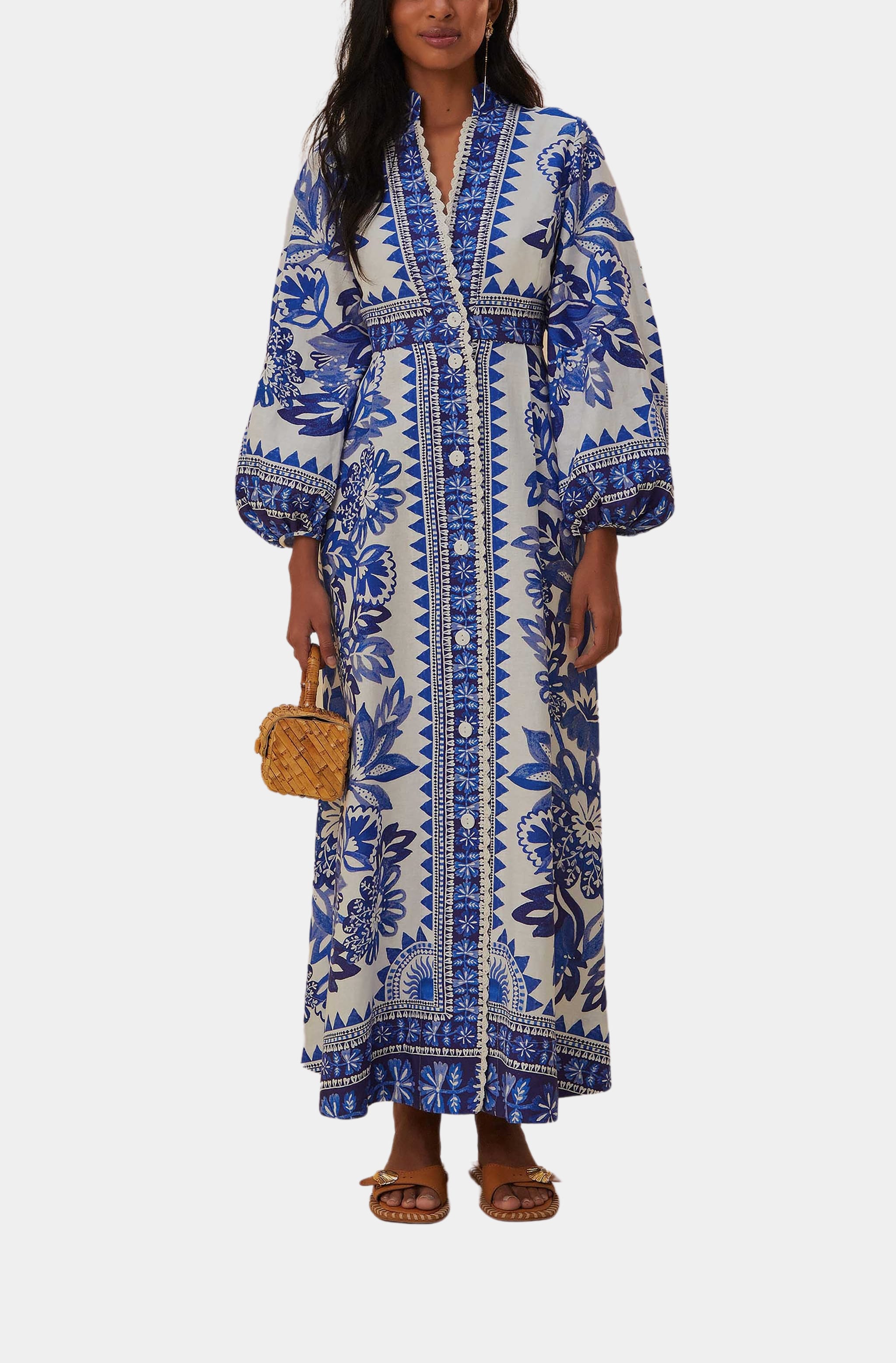 Flora Tapestry Off-White Maxi Dress Flora Tapestry Off-White Maxi Dress