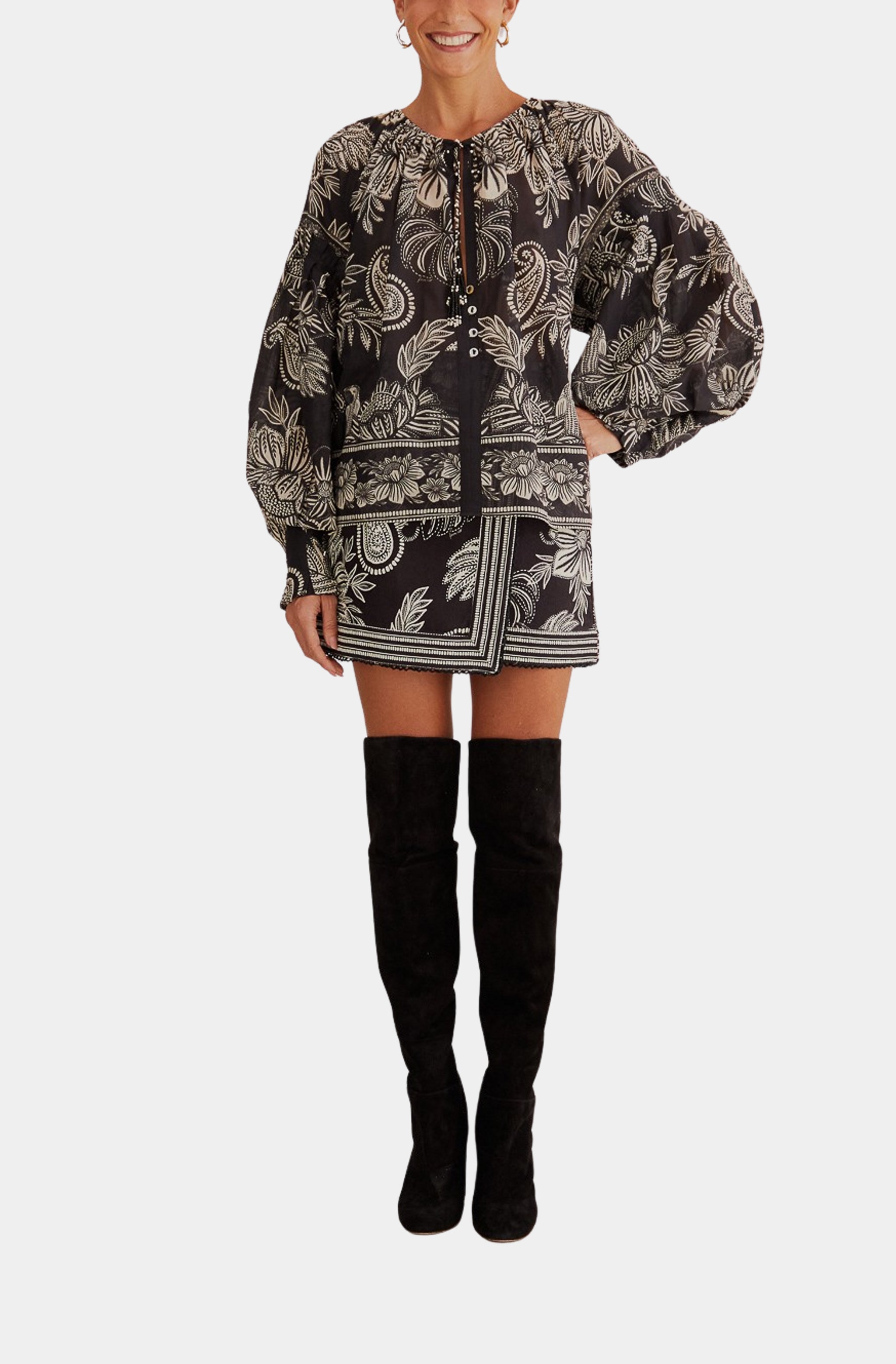 Pasley Bloom Black Skirt