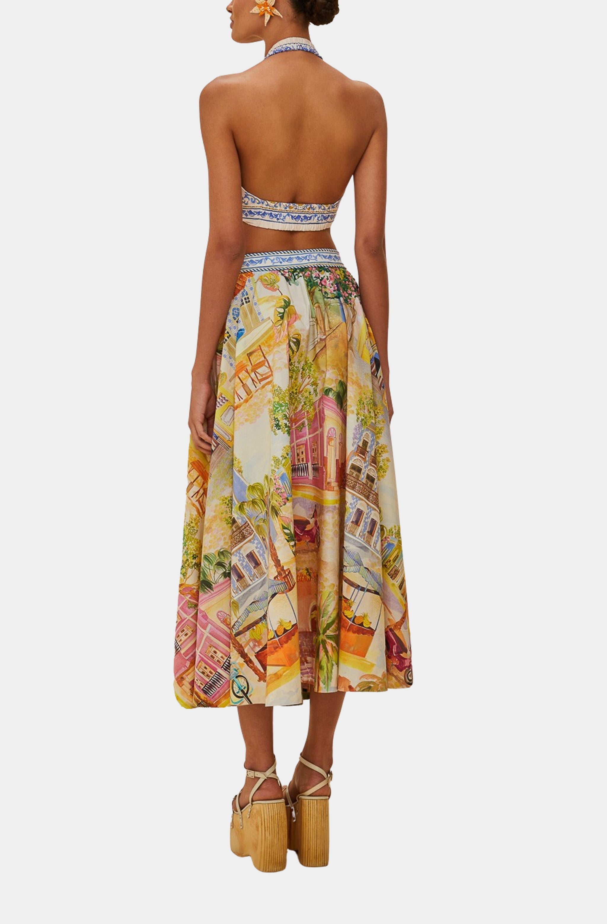 Aracati Multicolor Midi Skirt