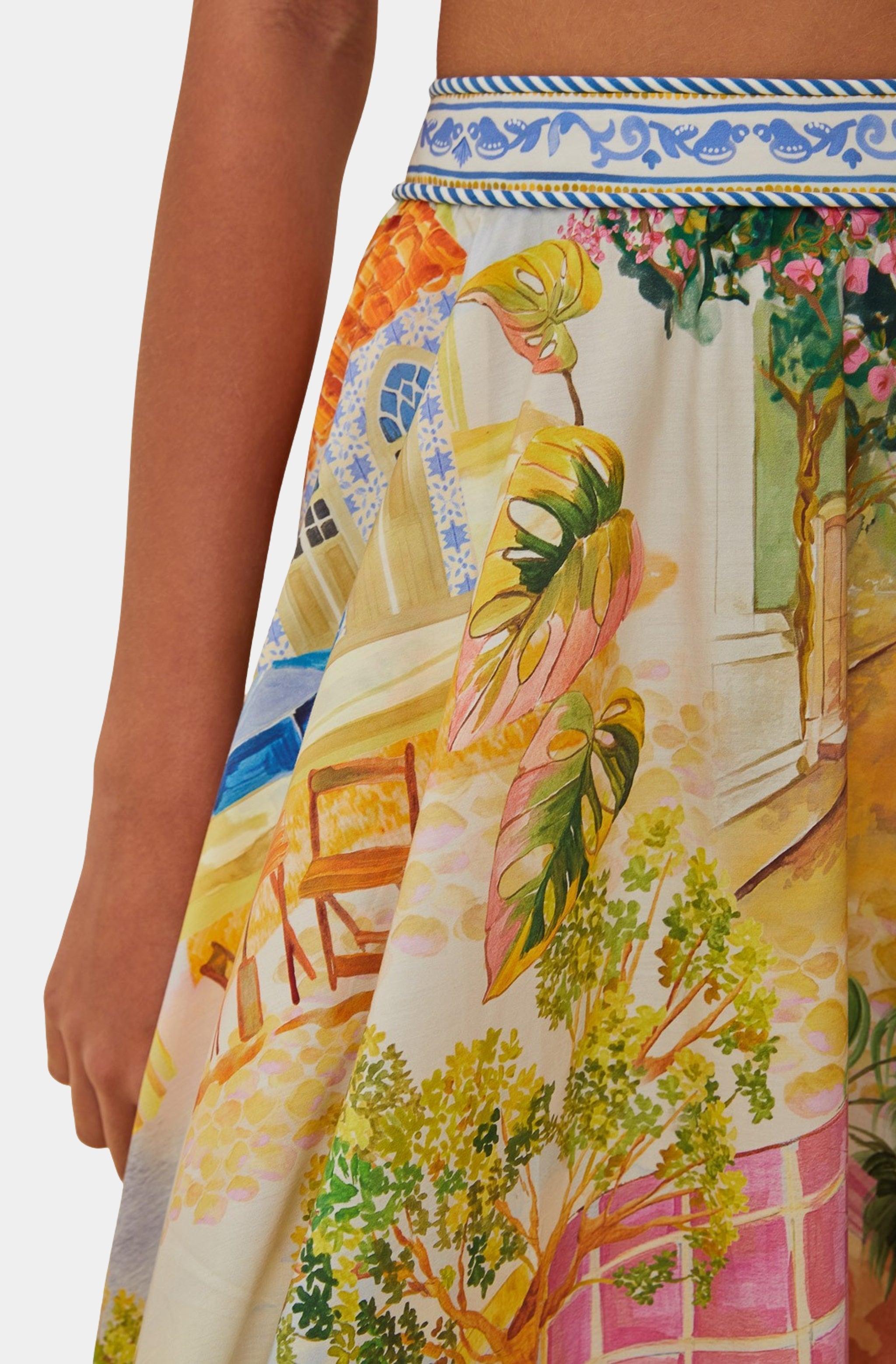 Aracati Multicolor Midi Skirt