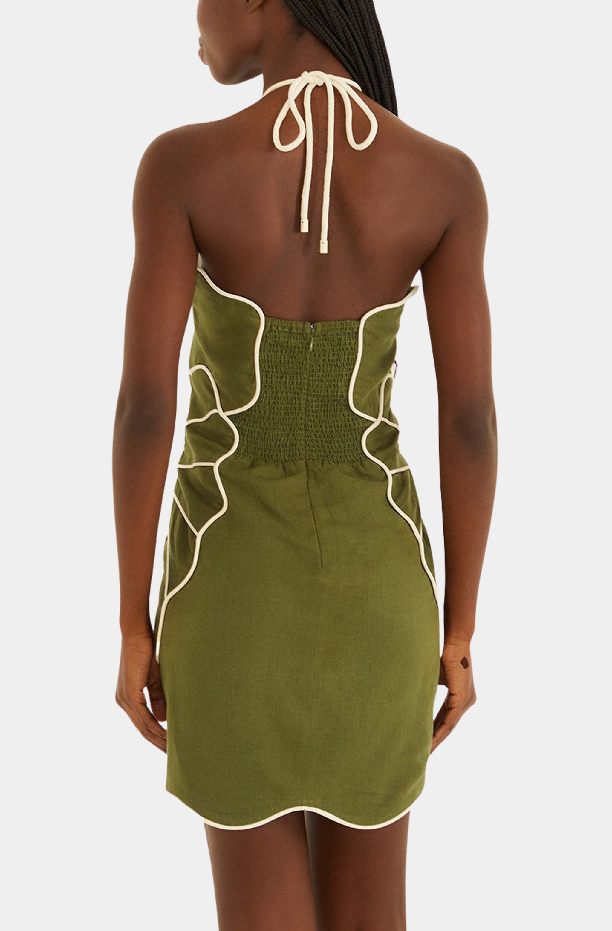 Green Wavy Cutouts Mini Dress – Hemline Sandestin