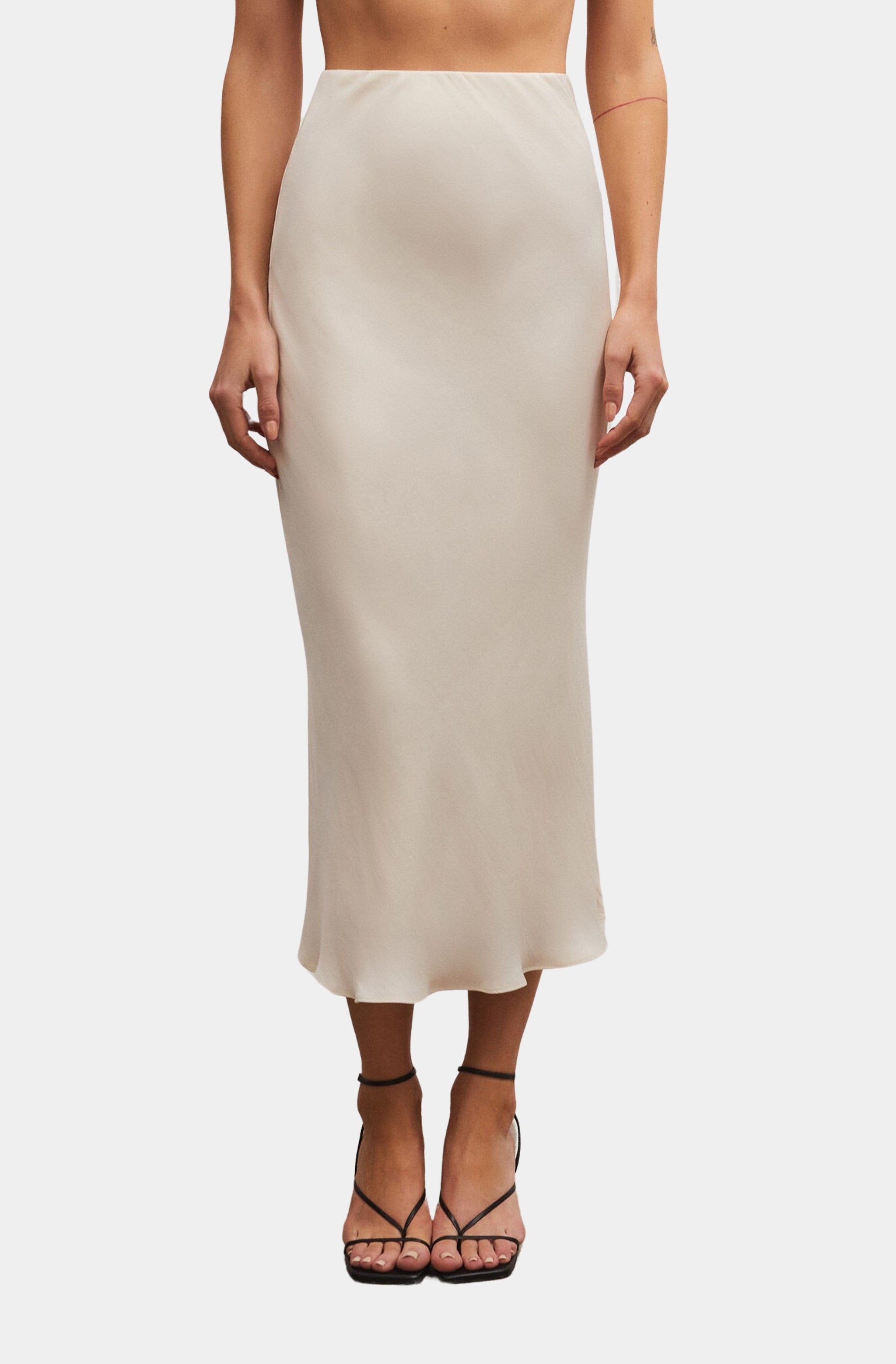 Europa Poly Sheen Midi Skirt