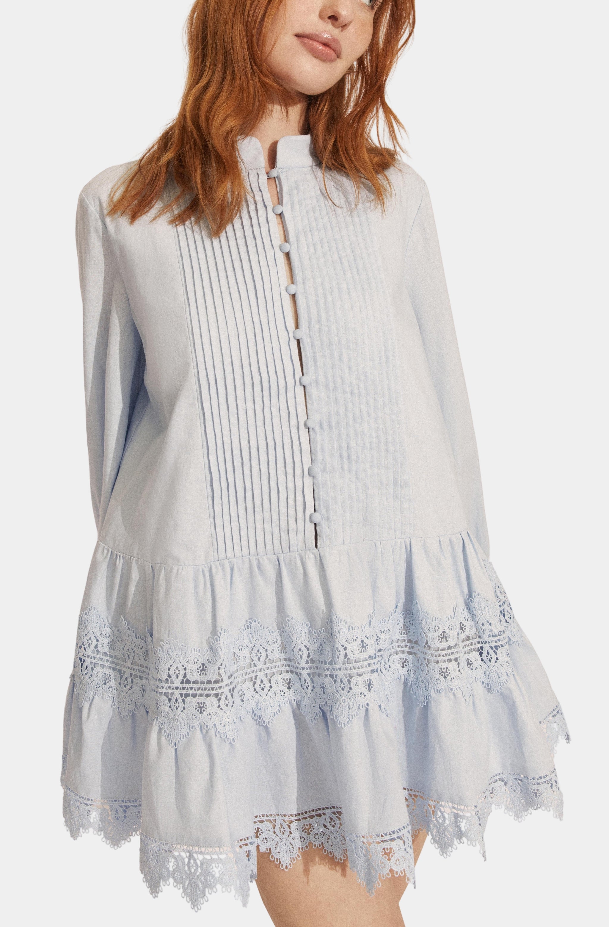 Antonia Lace Trim Mini Dress