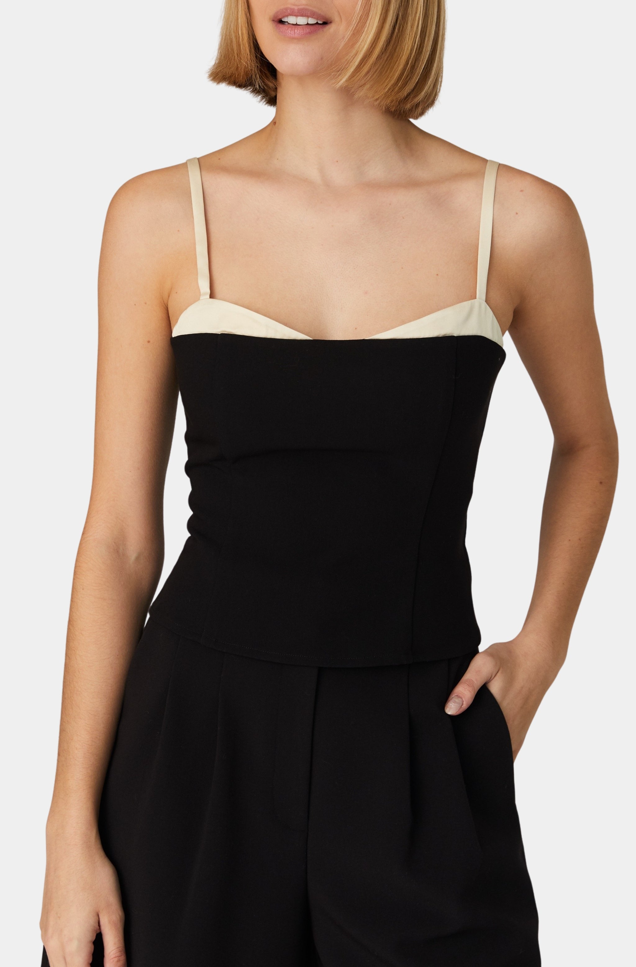 Azra Twill Corset Strappy Top