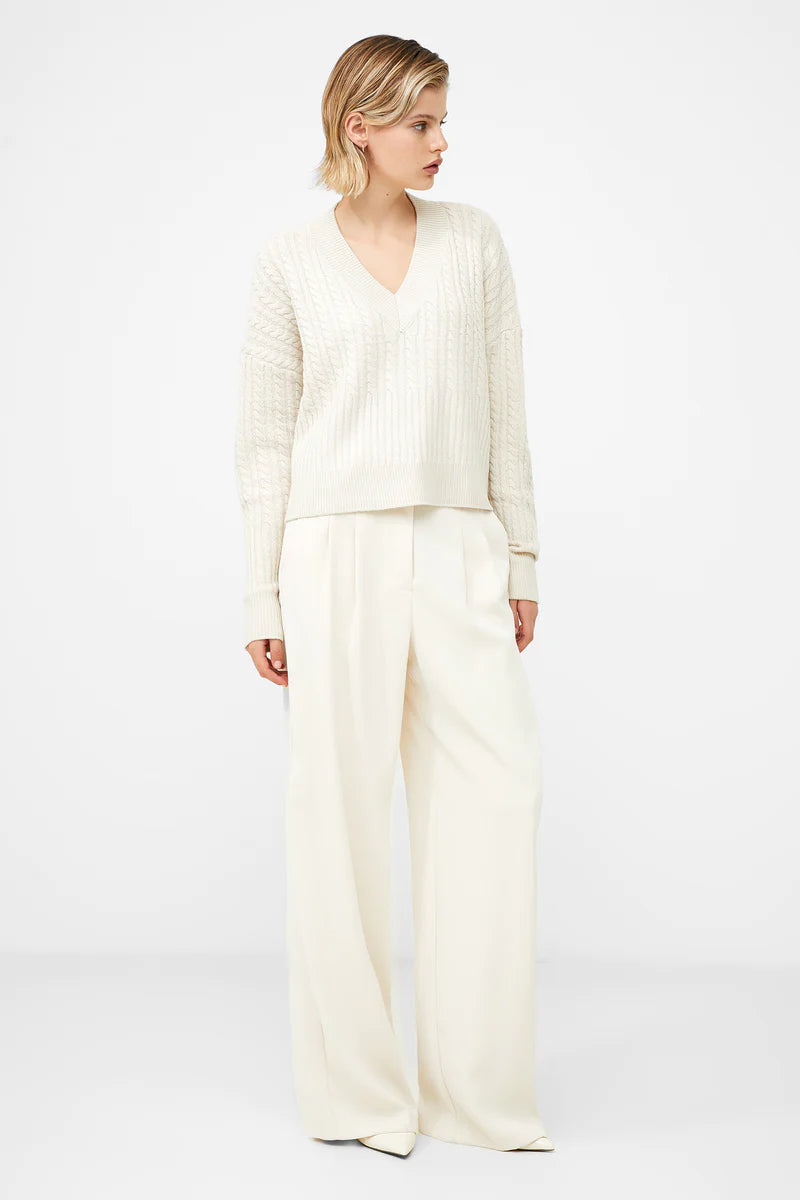 Babysoft Cable Knit V Neck Sweater