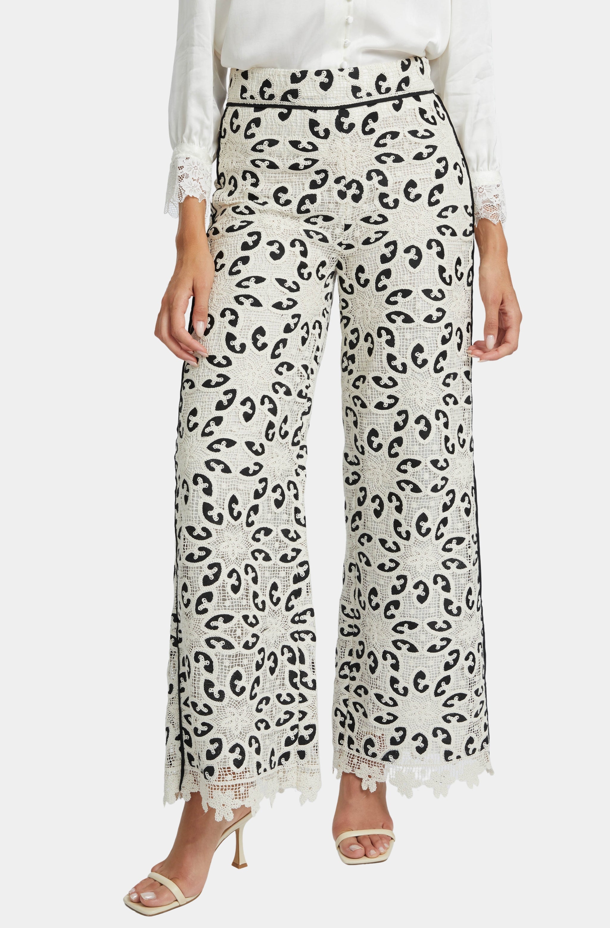 Celina Ivory/Black Lace Pant