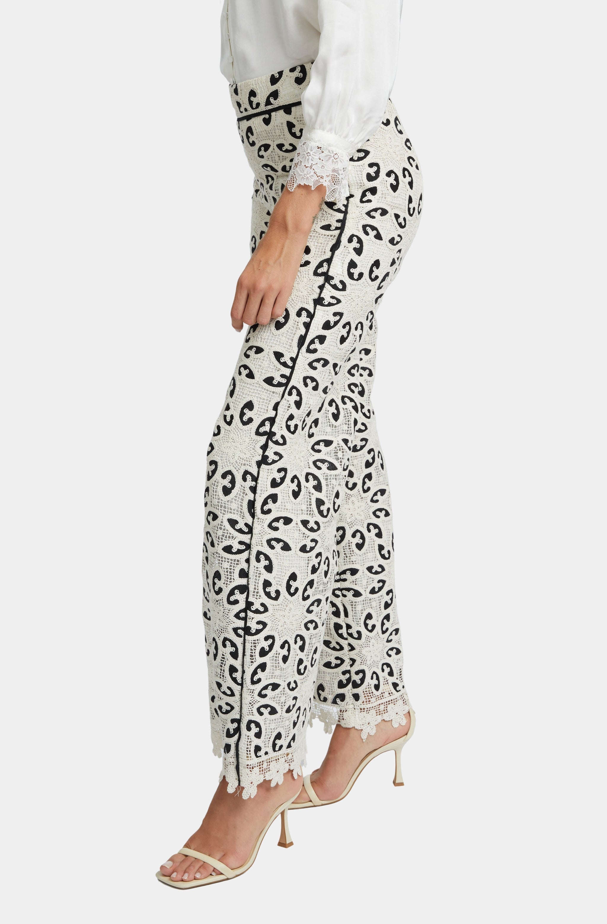 Celina Ivory/Black Lace Pant