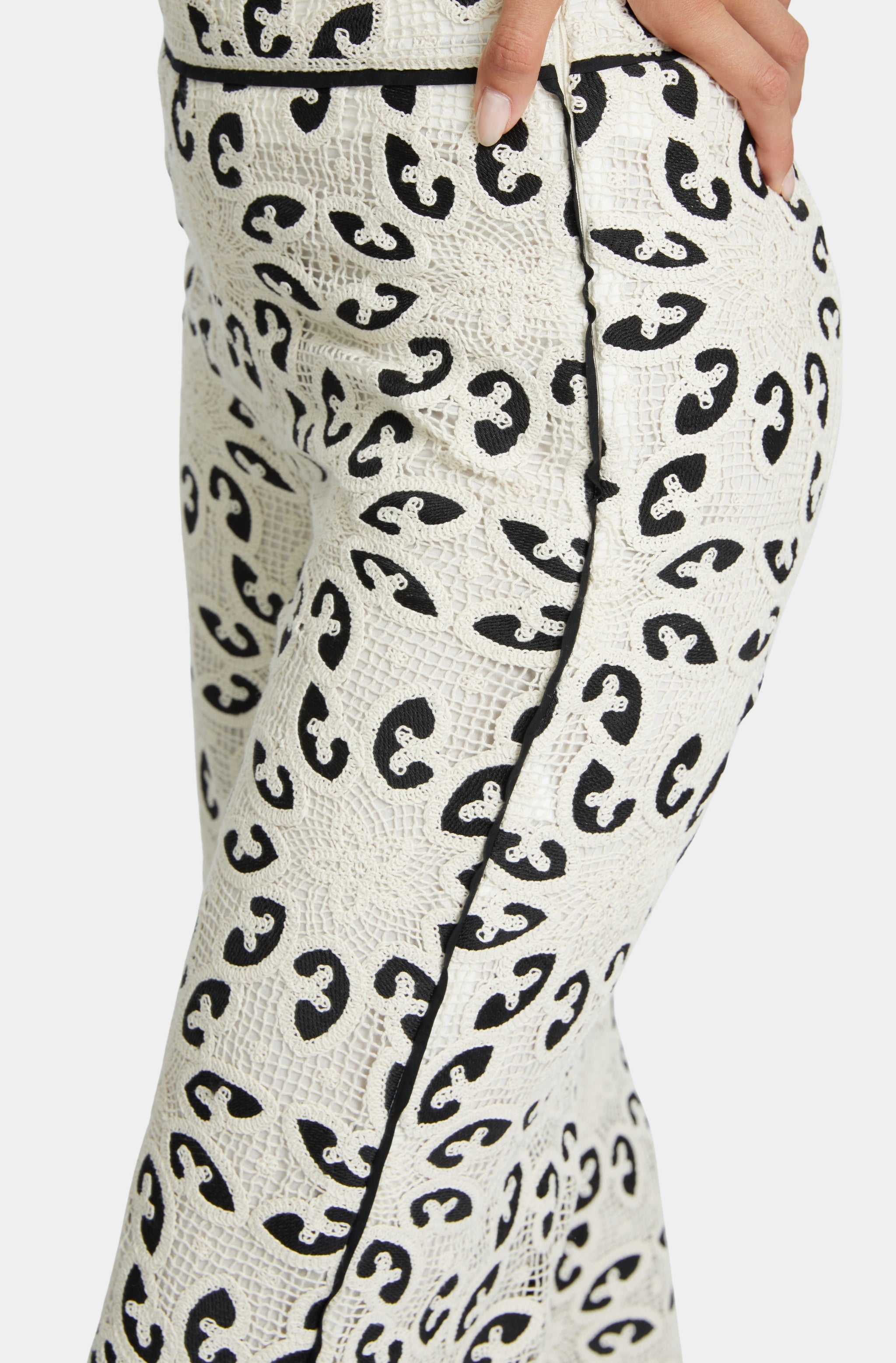 Celina Ivory/Black Lace Pant