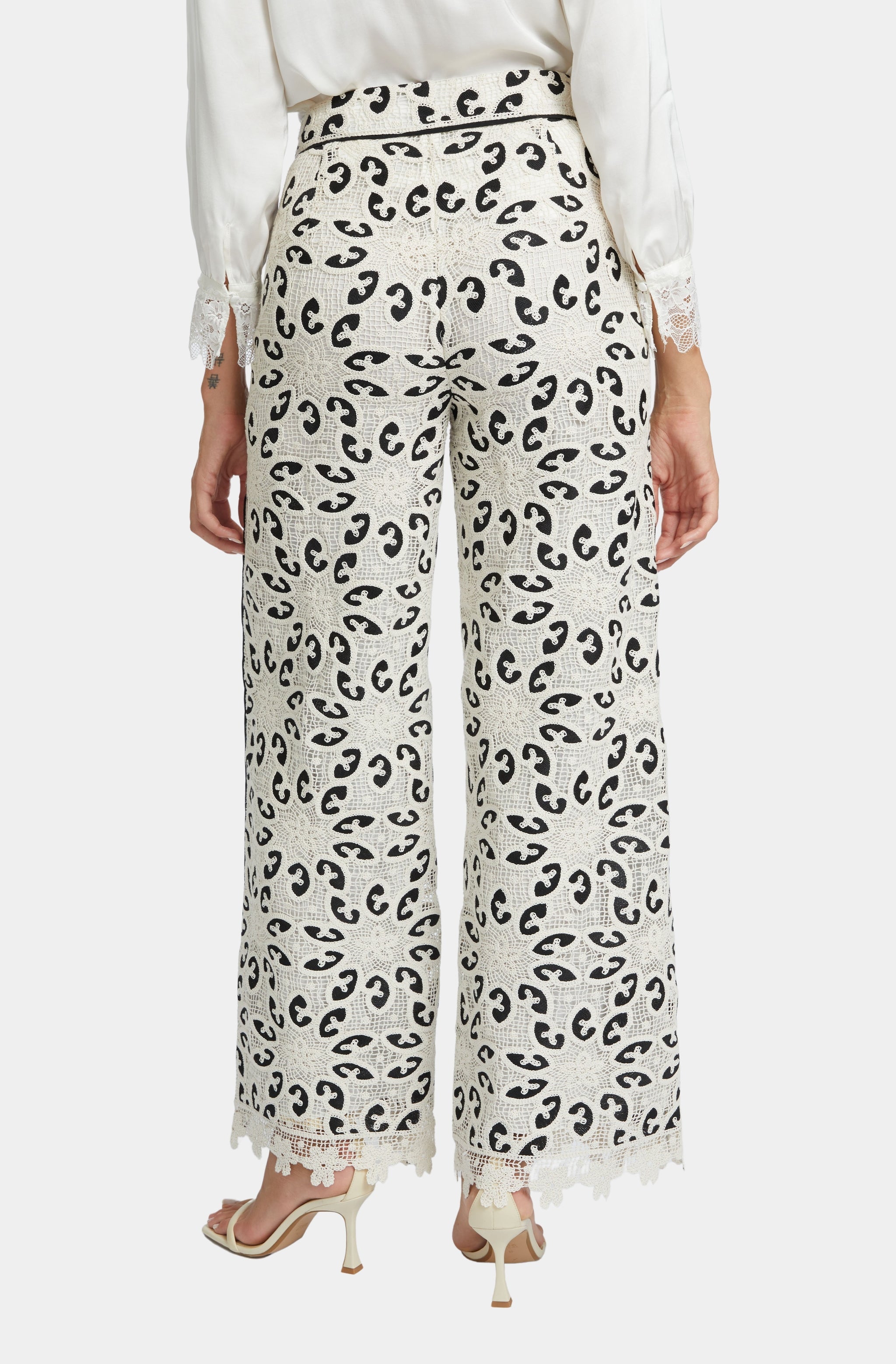 Celina Ivory/Black Lace Pant