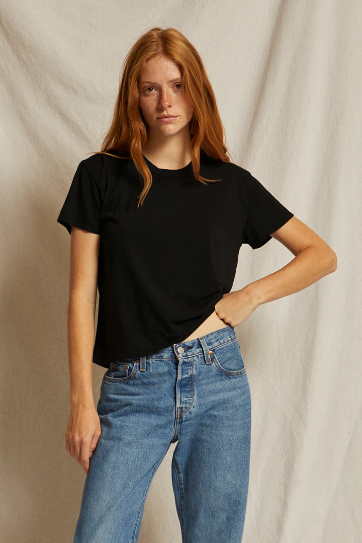 Cotton Short Sleeve Boxy Crew Tee