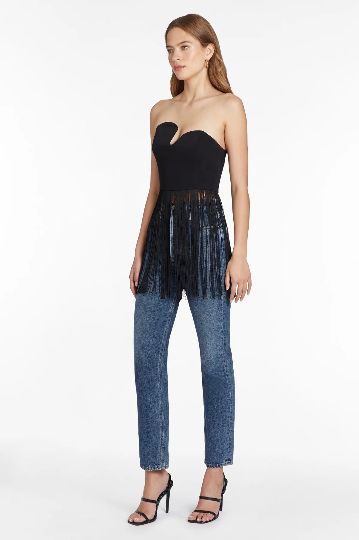 Strapless Puzzle Top with Fringe
