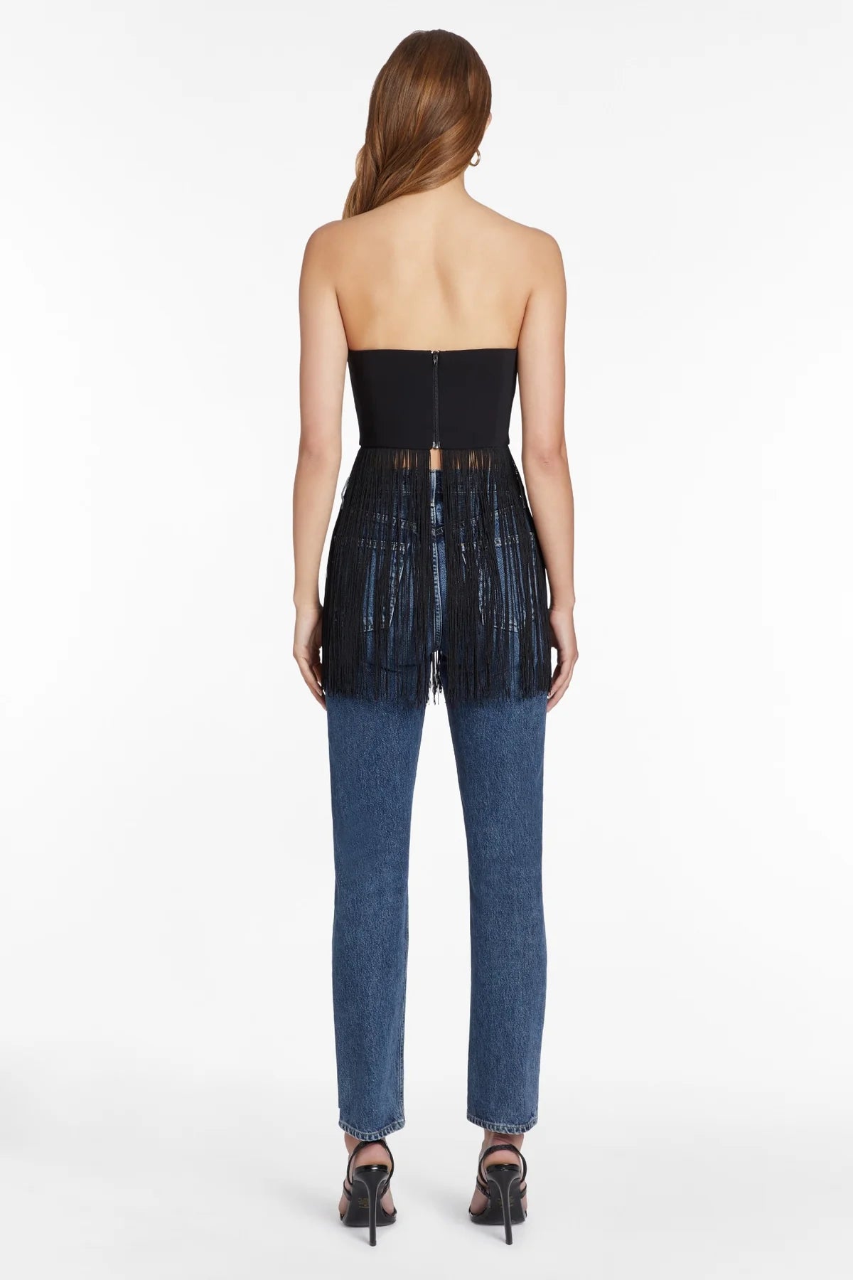 Strapless Puzzle Top with Fringe