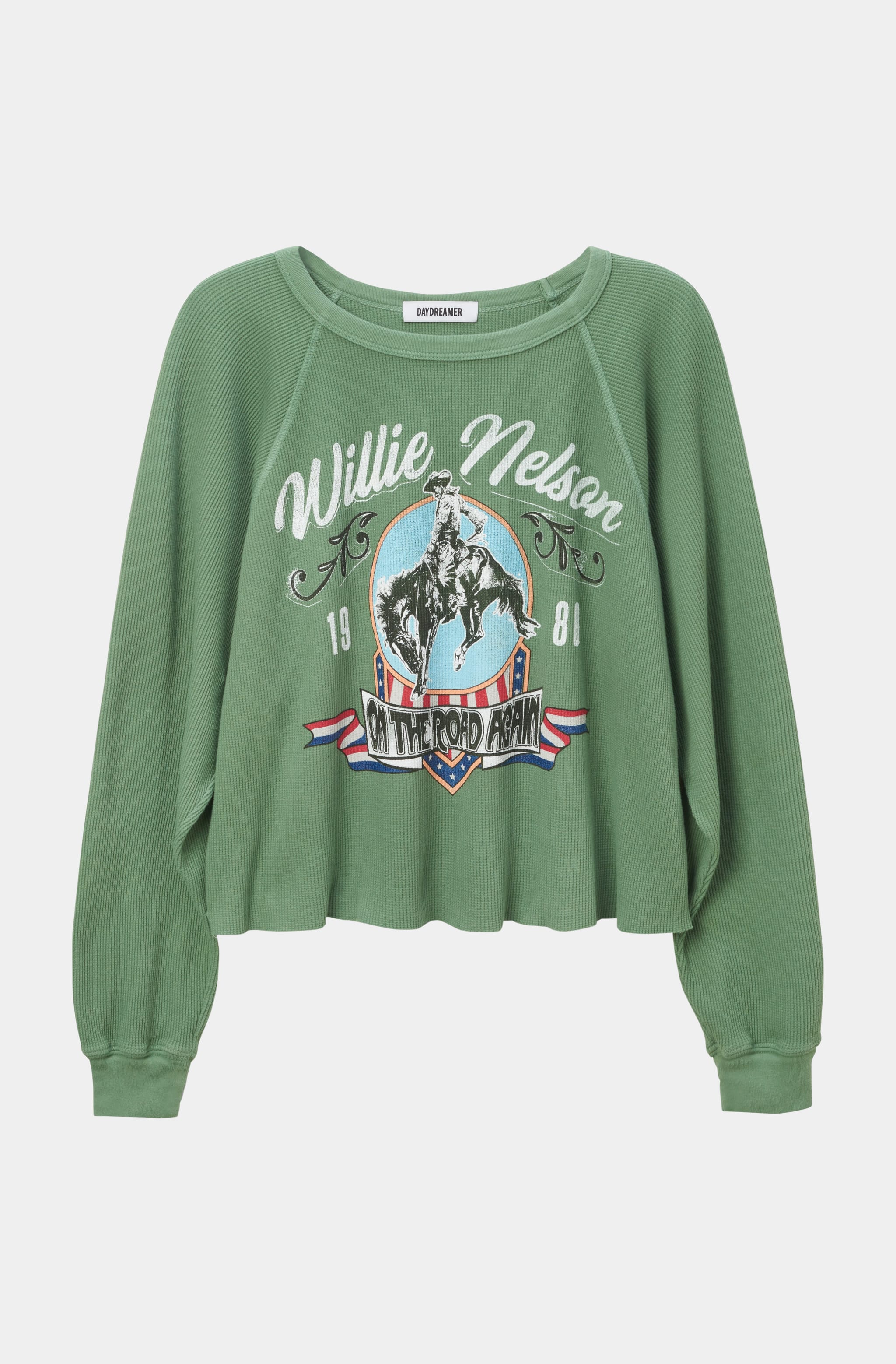 Willie Nelson 1980 Cowboy Raglan Thermal Sweatshirt