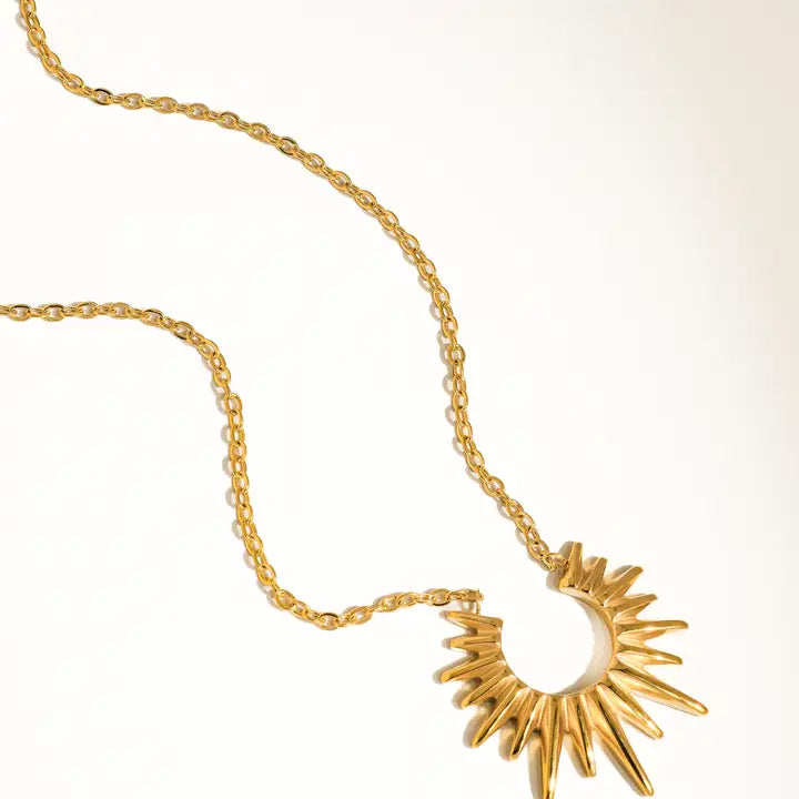 Muse Non-Tarnish Gold Sun Necklace