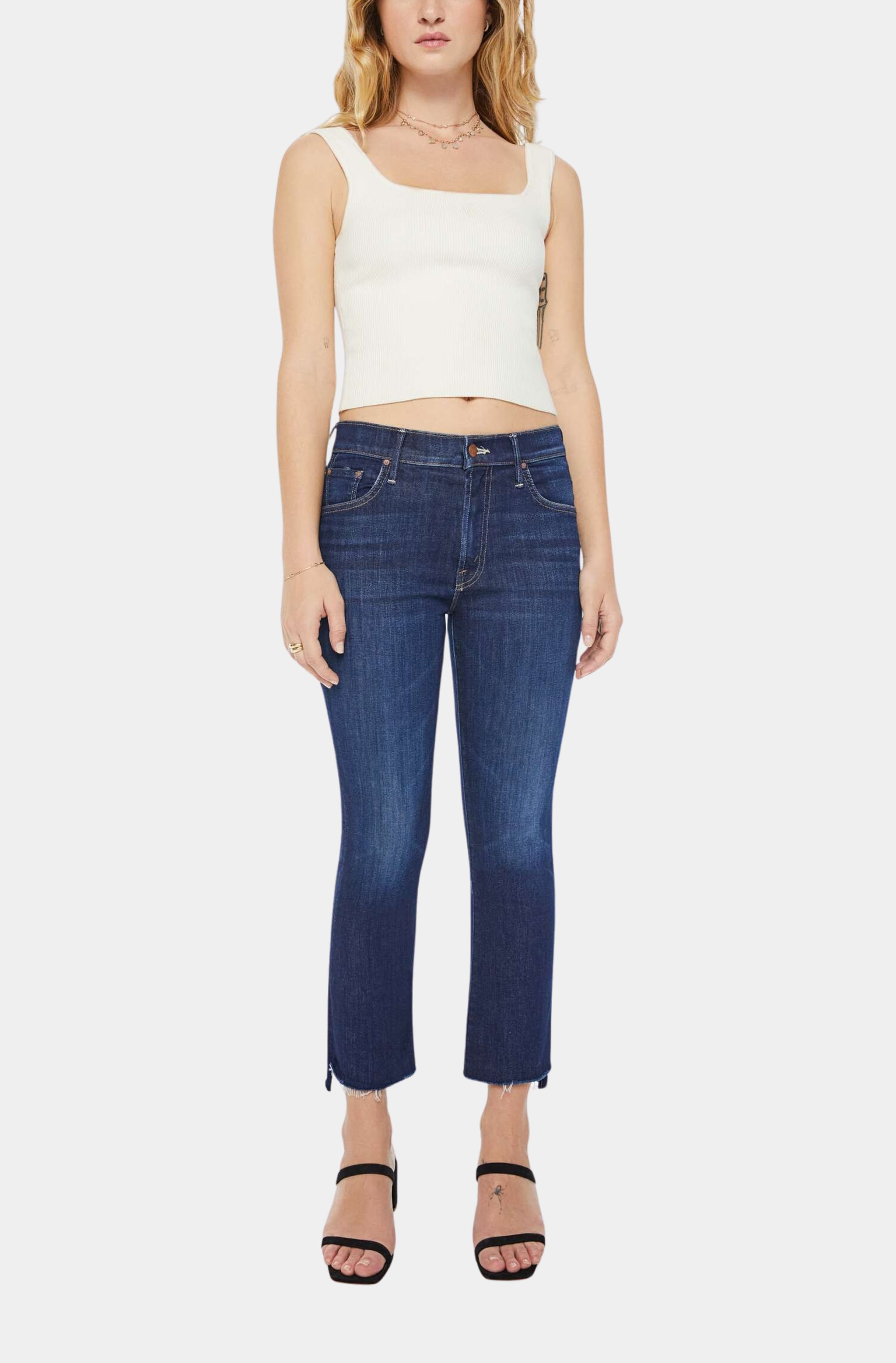 Lil' Insider Step Hem Crop Straight Leg Jeans