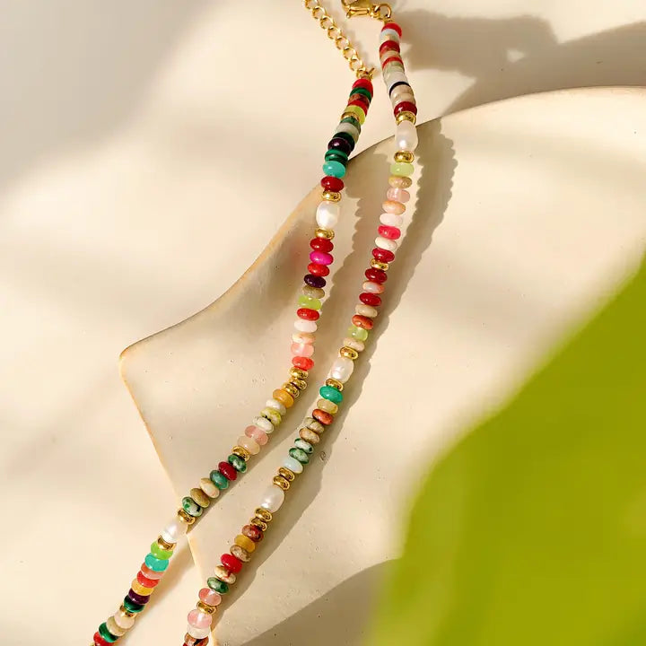 Sunny Non-Tarnish Boho Color Beaded Necklace