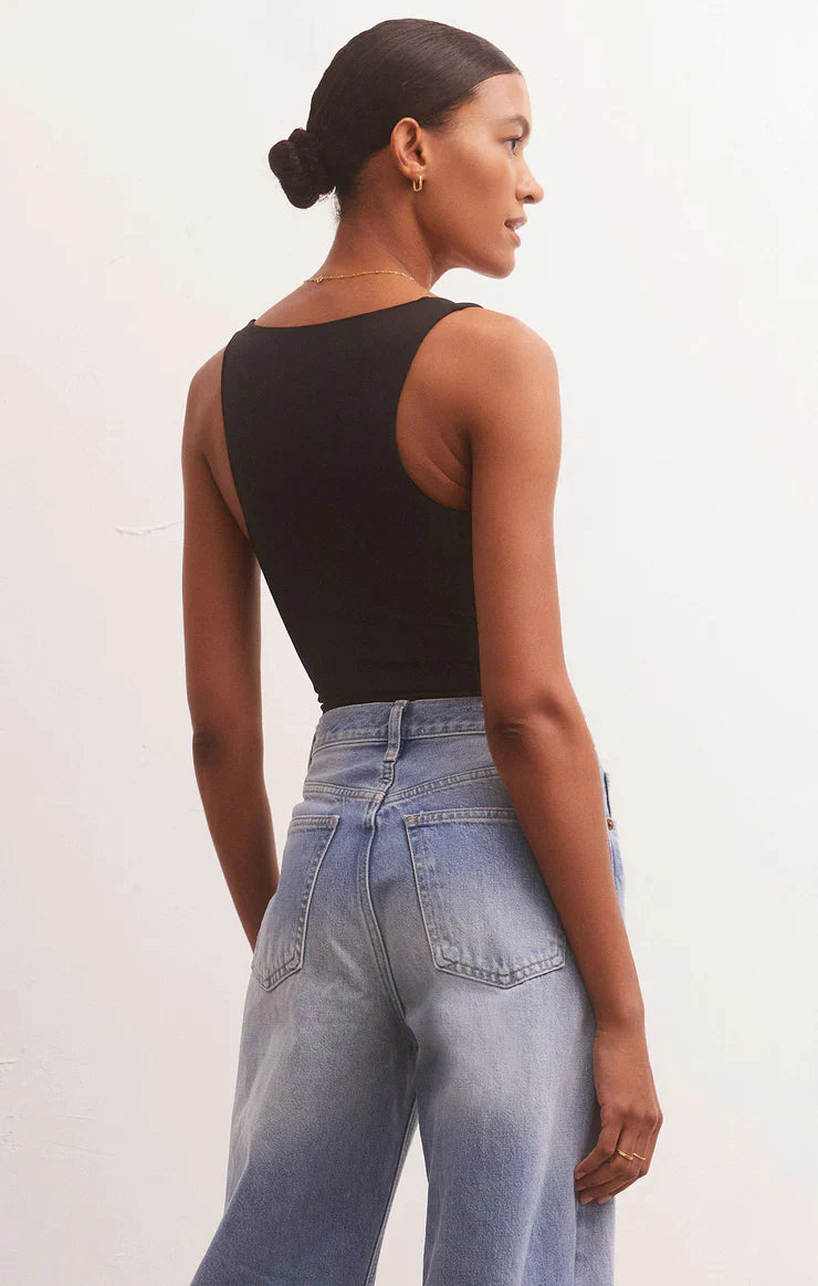 Alana So Smooth Tank Bodysuit in Black