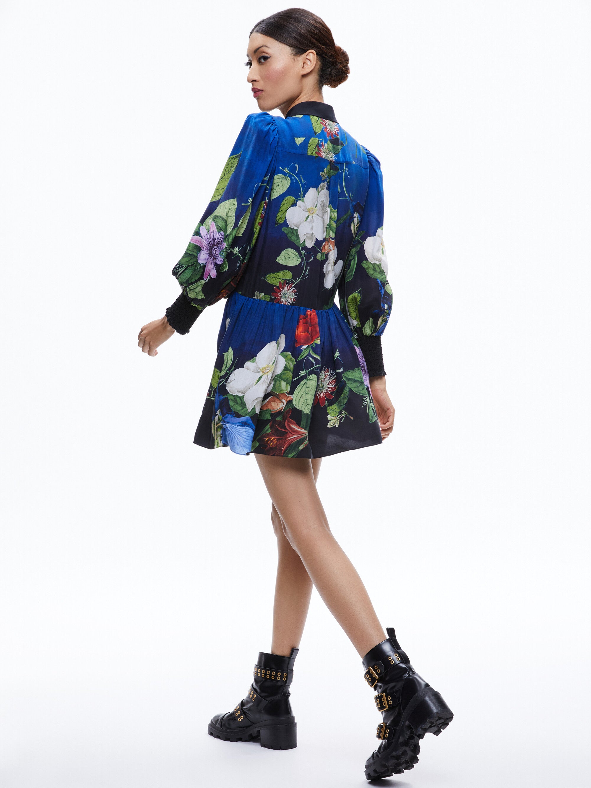 Bertha Blouson Sleeve Mini Dress