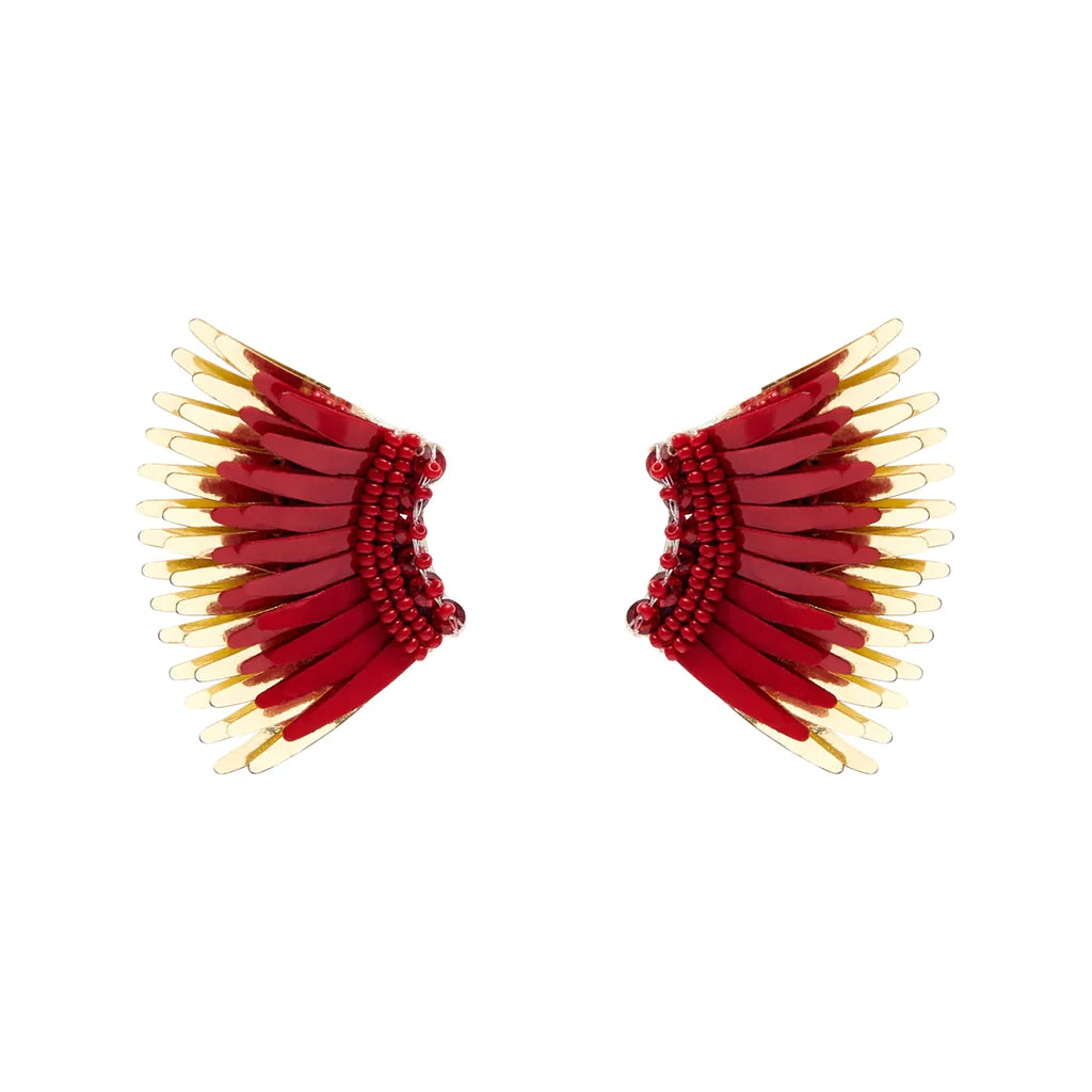 Mini Madeline Earrings in Crimson/Gold