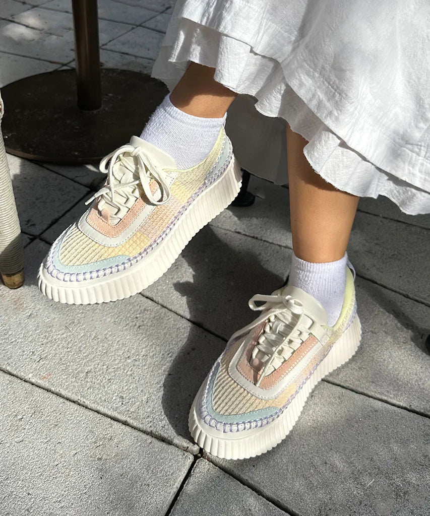 Dolen Sneakers in Pastel Stripe Knit