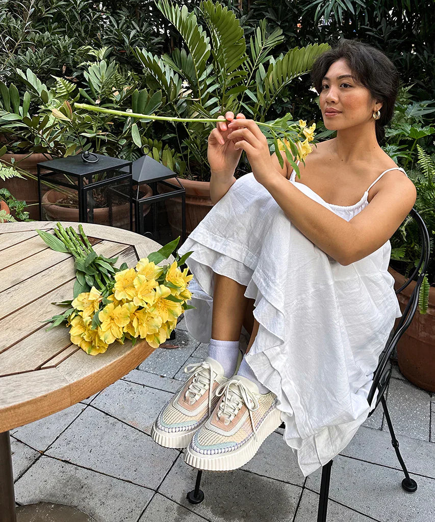 Dolen Sneakers in Pastel Stripe Knit