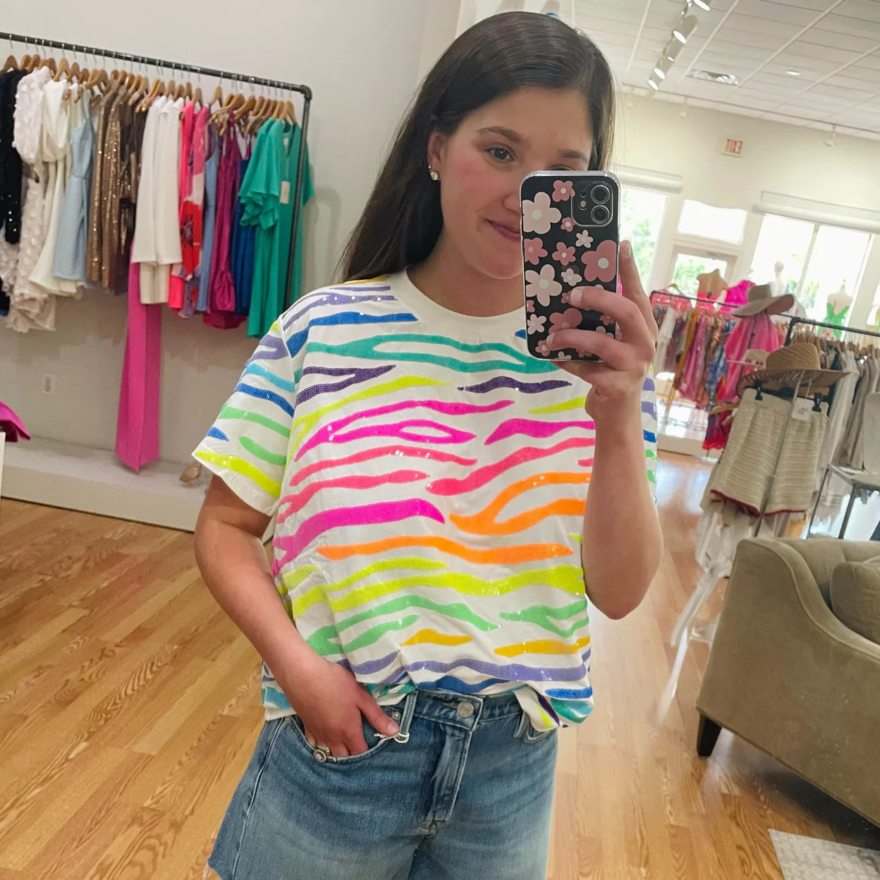 Rainbow Tiger Stripe Tee