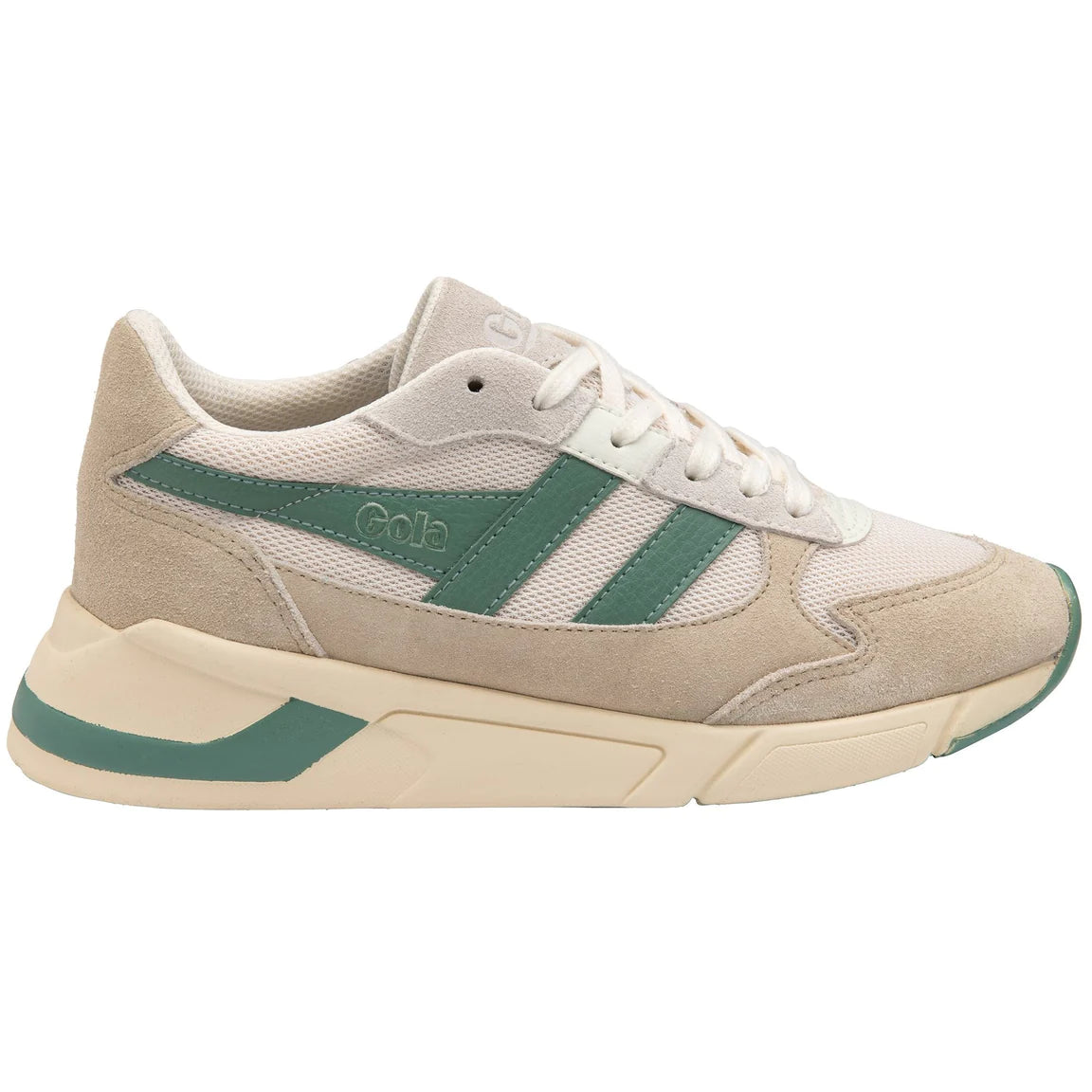 Gola Tempest Sneakers in White/Wheat/Green