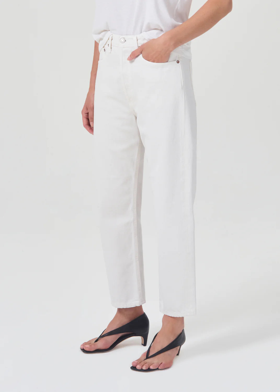 90's Crop Mid Rise Straight in Salt