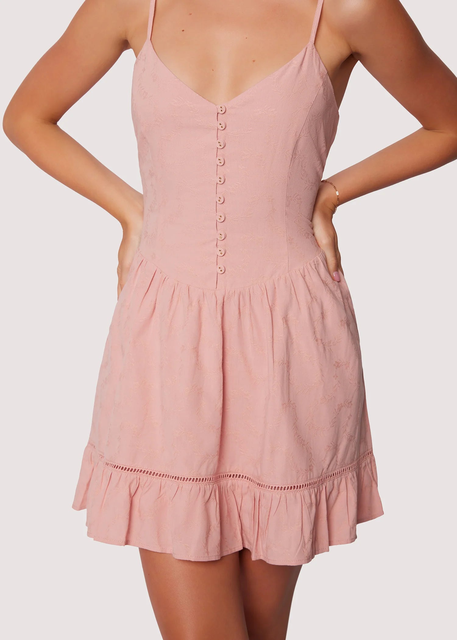 Bird Song Mini Dress in Blush