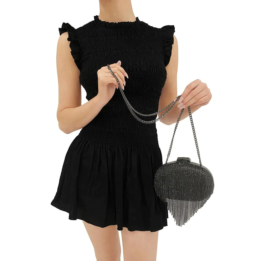Bria Crystal Fringed Bag