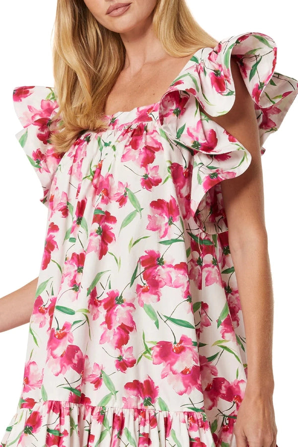 Selma Dress in Fuchsia Floral