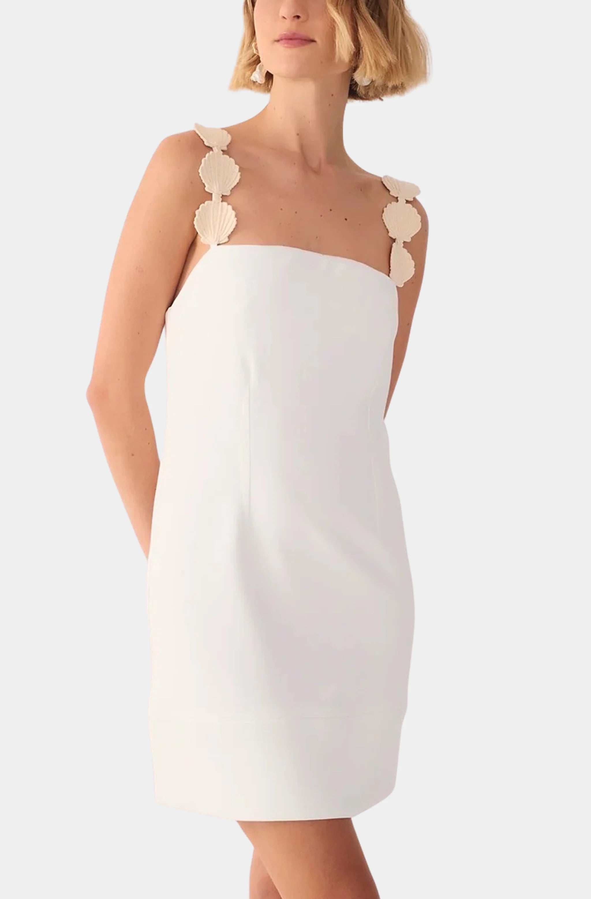 Embroidered Strap Mini Dress