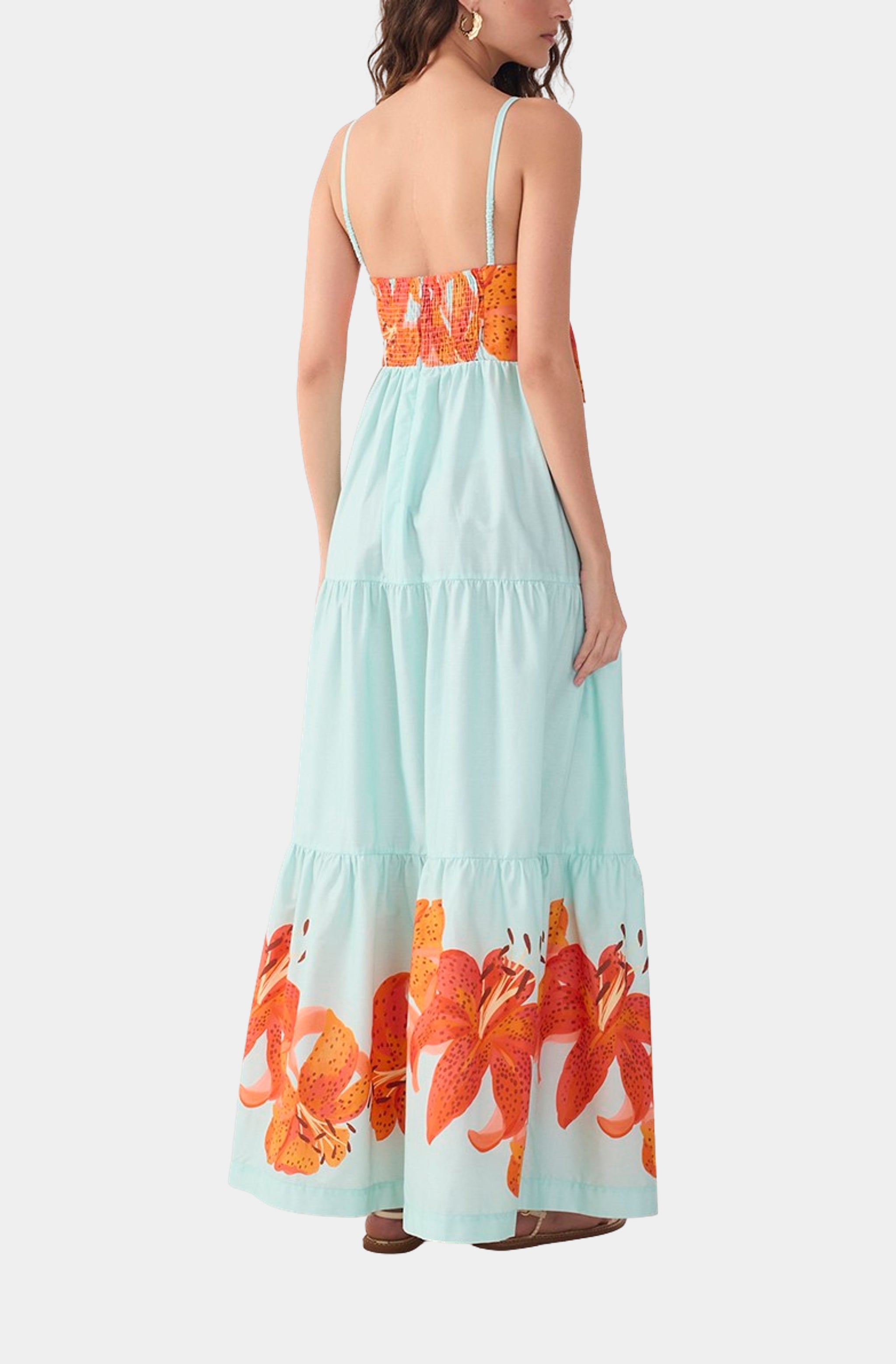 Front Bow Tricoline Maxi Dress