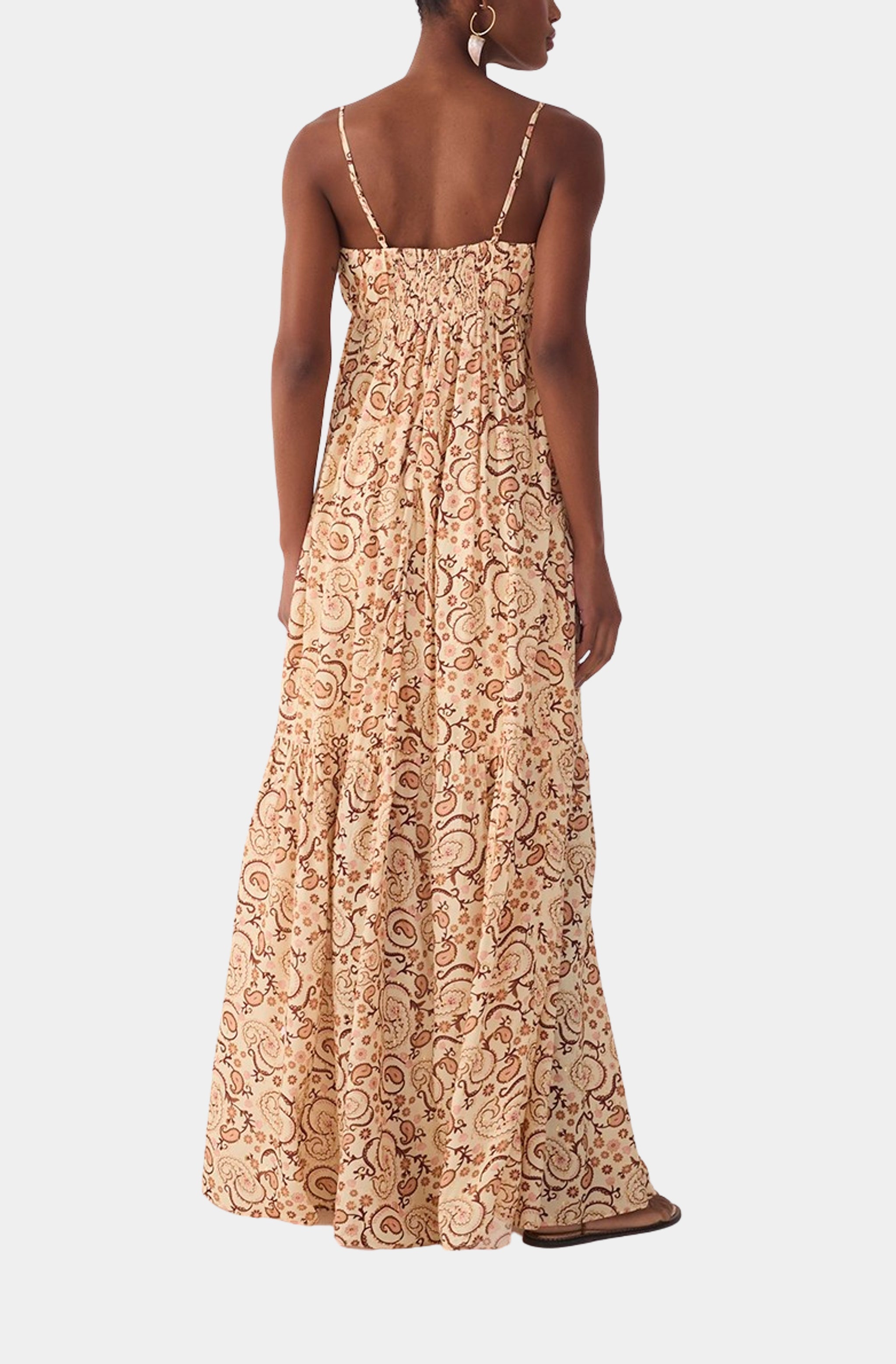 Lurex Drawstring Neckline Maxi Dress