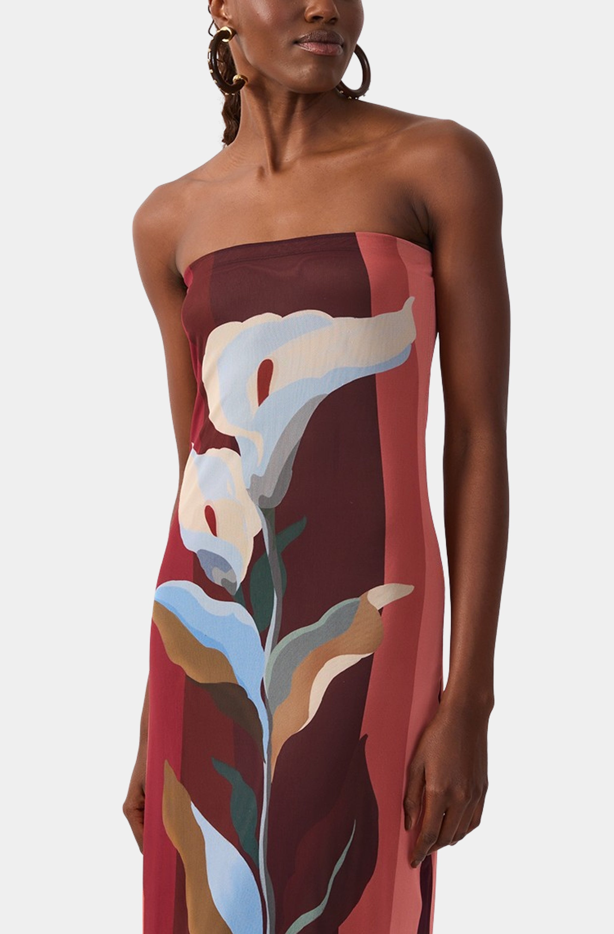 Multicolor Brisa Strapless Tulle Maxi Dress