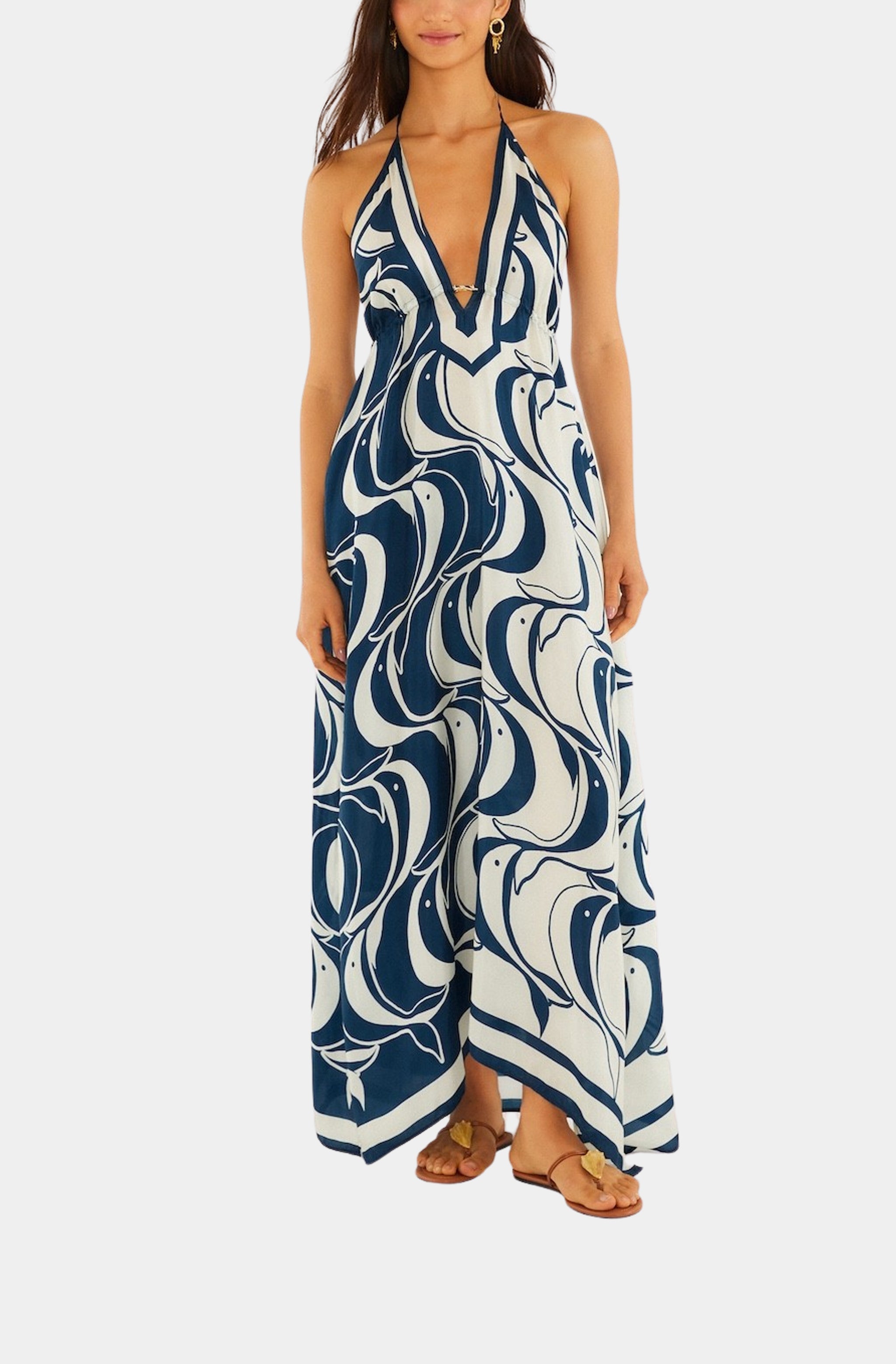 Long Dress With Metal Fish Detail