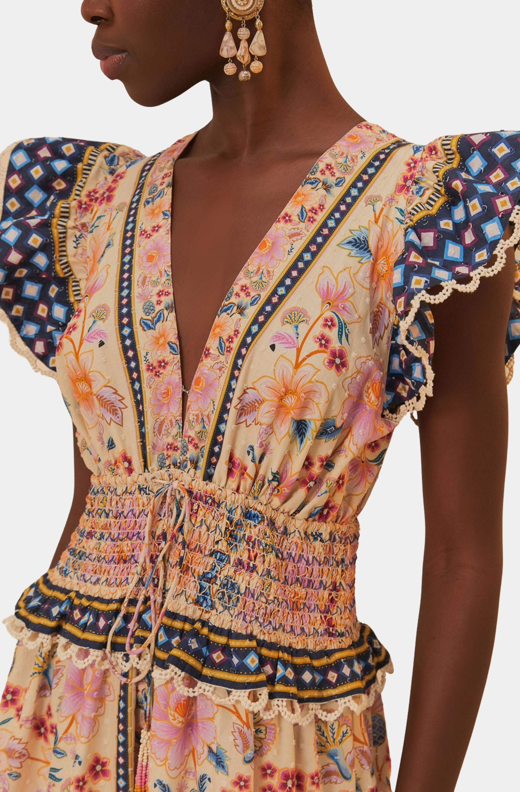 superbloom tapestry cream maxi dress Superbloom Tapestry Cream Maxi Dress by FARM Rio