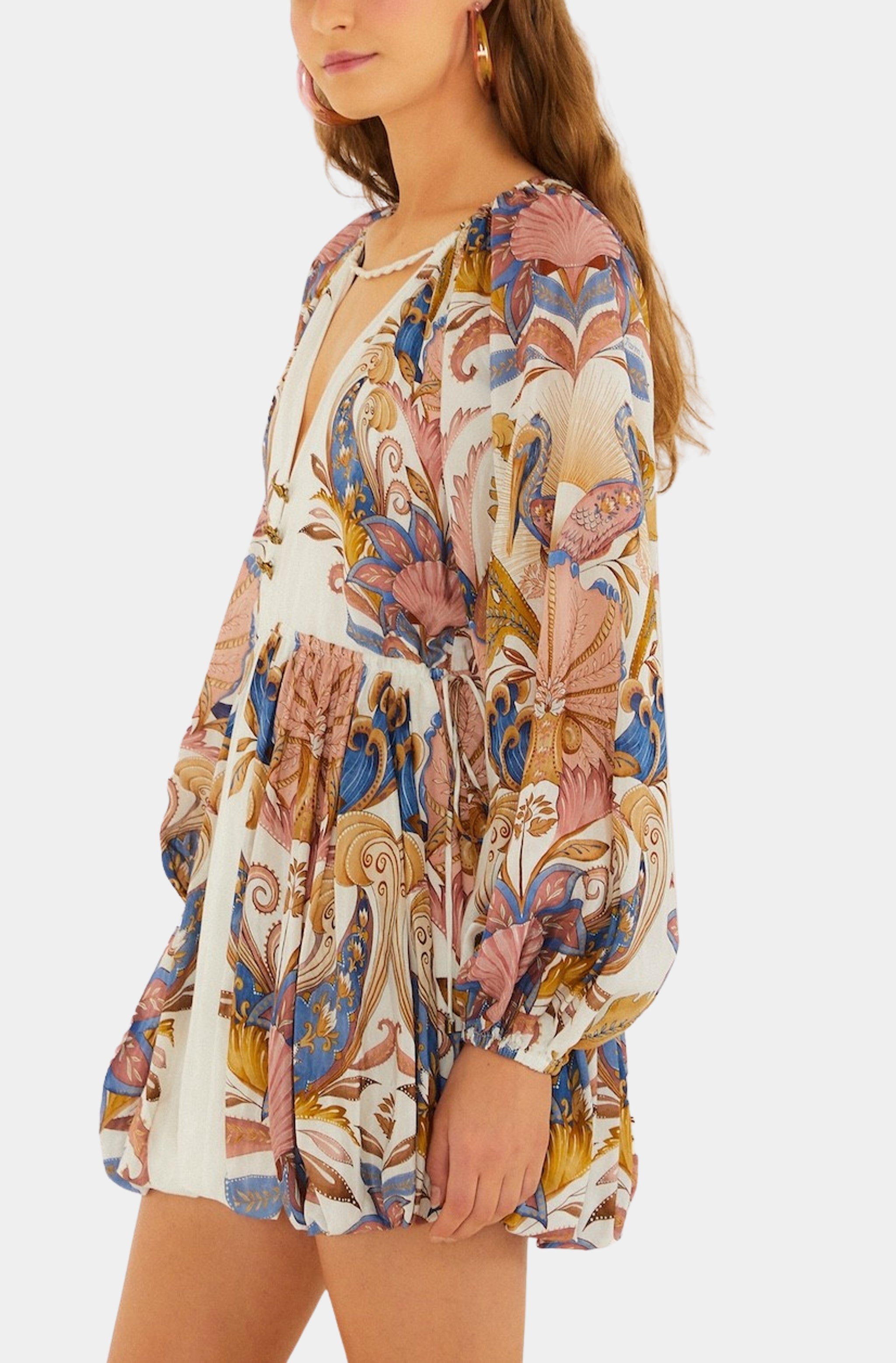 Sea Garden Off-White Mini Bubble Dress