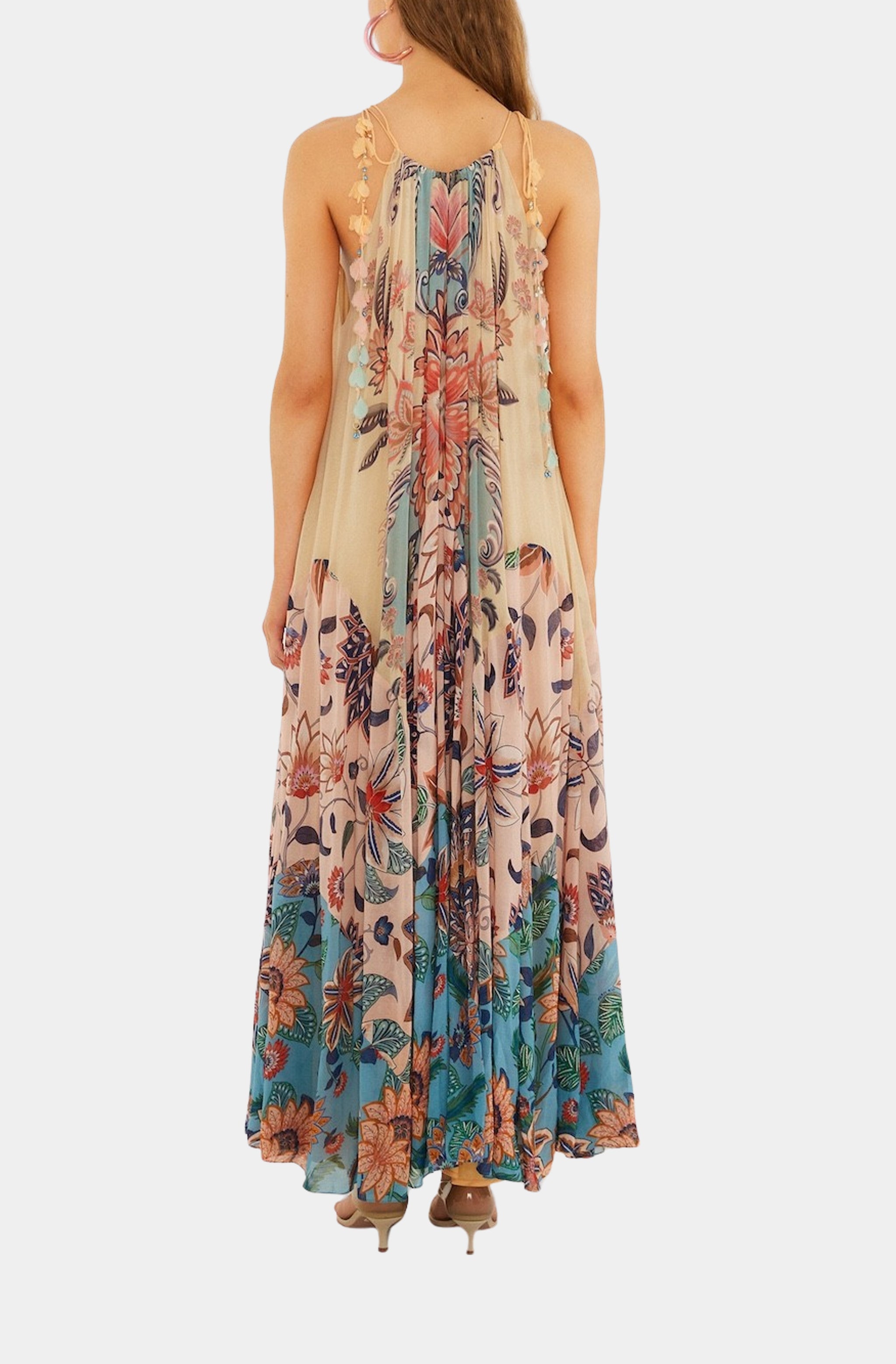 Boho Floral Delhi Mix Maxi Wavy Dress