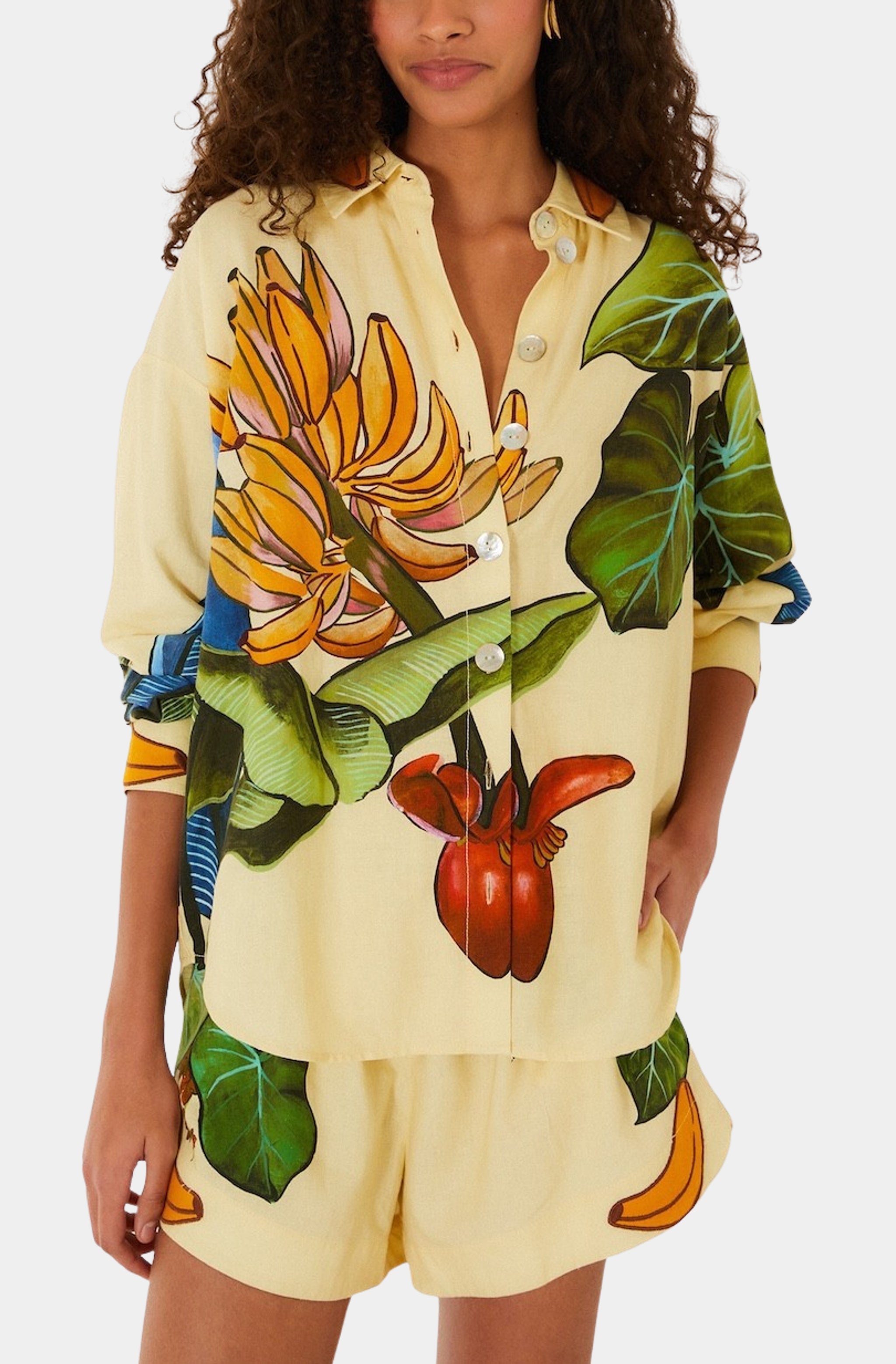 Banana Grapes Yellow Shorts