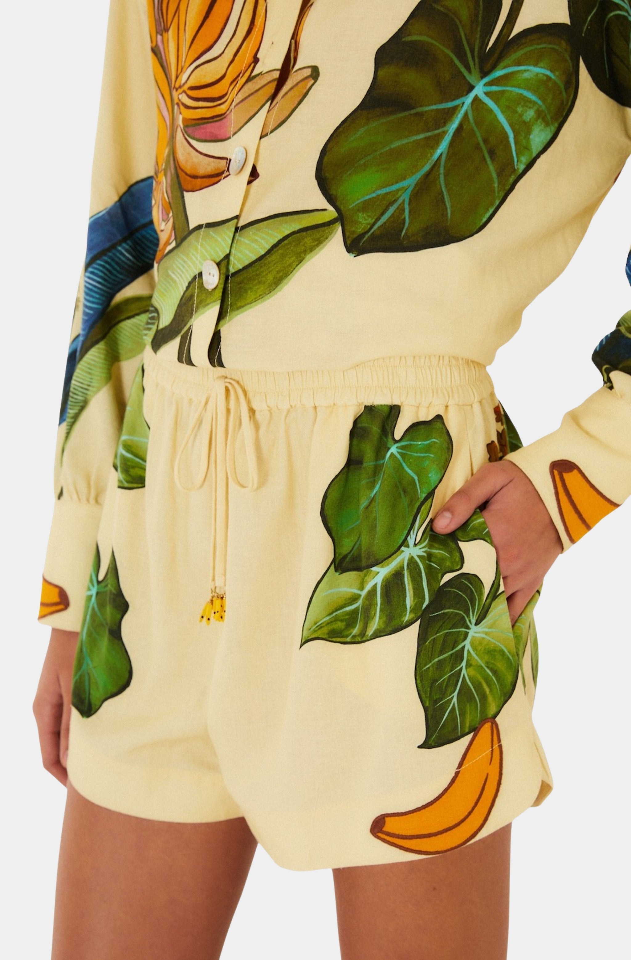Banana Grapes Yellow Shorts