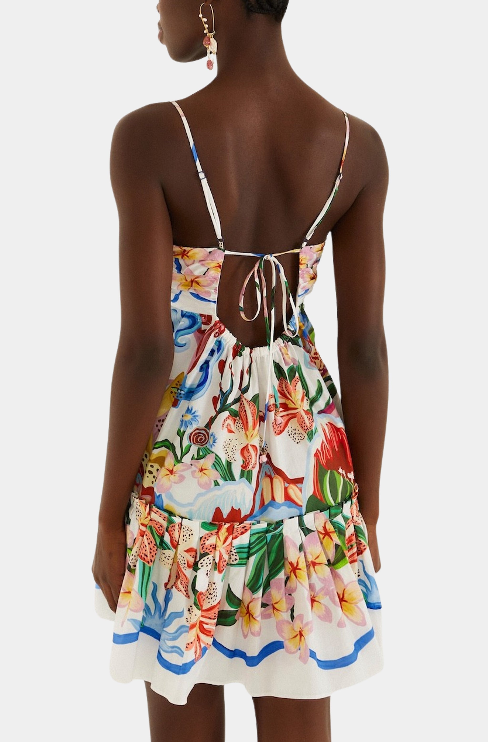 Garden Of Life Scarf Off-White Mini Dress