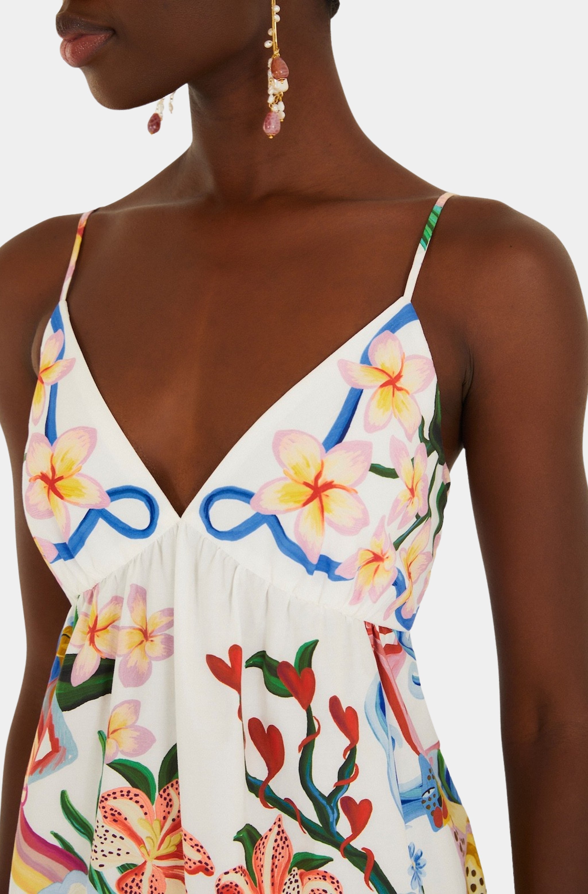 Garden Of Life Scarf Off-White Mini Dress