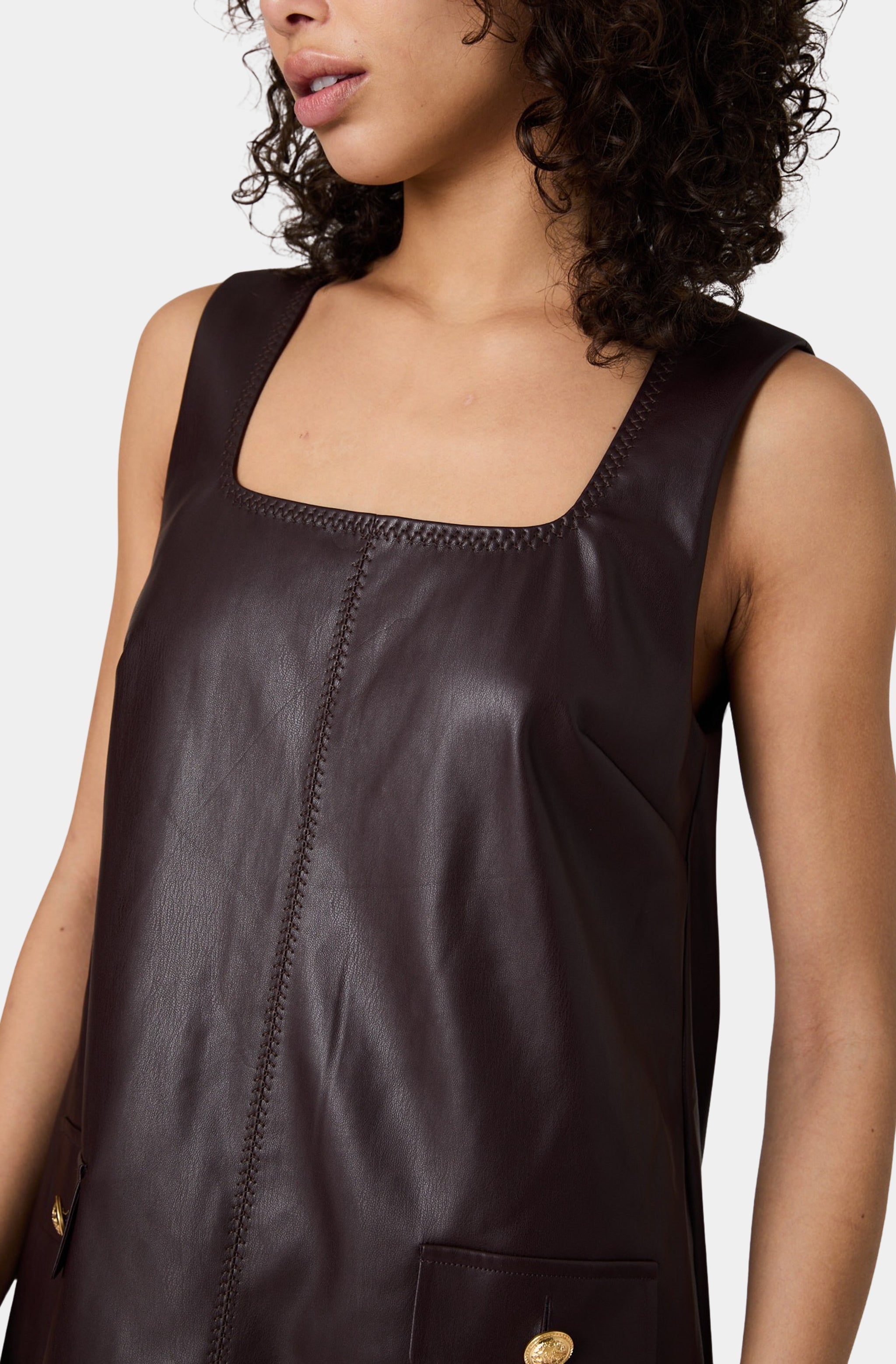 Madeline Faux Leather Shift Dress