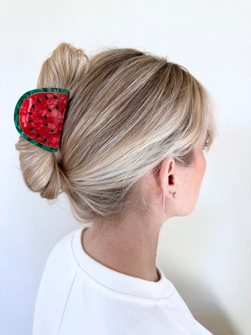 Hand-Painted Watermelon Fruit Claw Hair Clip