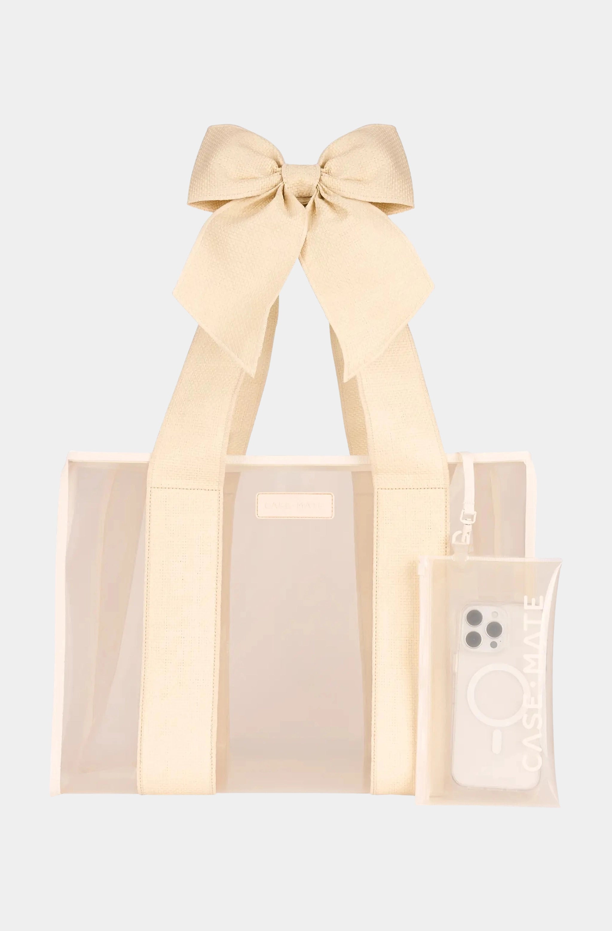 Raffia Bow Jelly Tote Bag
