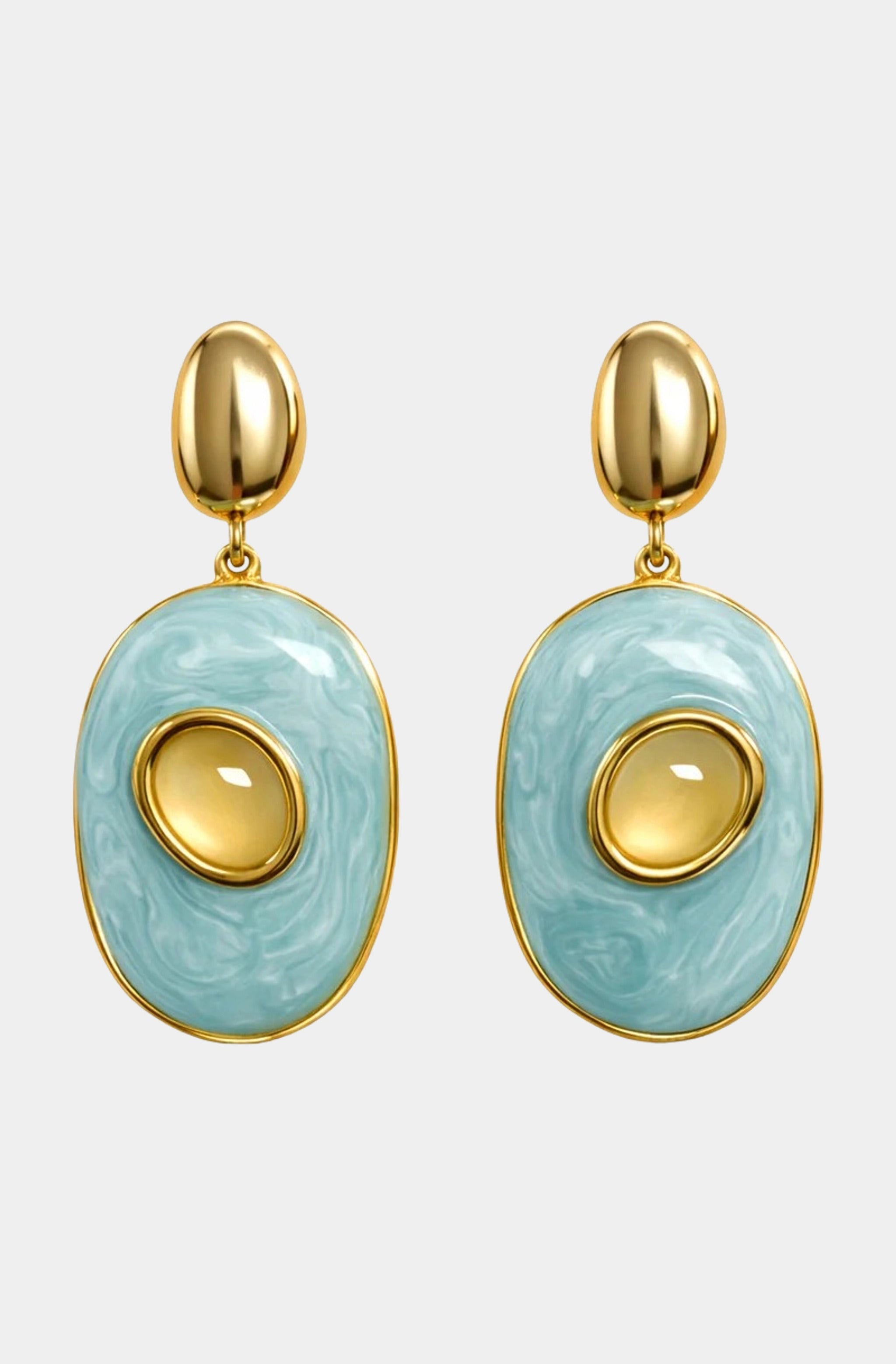 Glenda Light Blue Drop Earrings