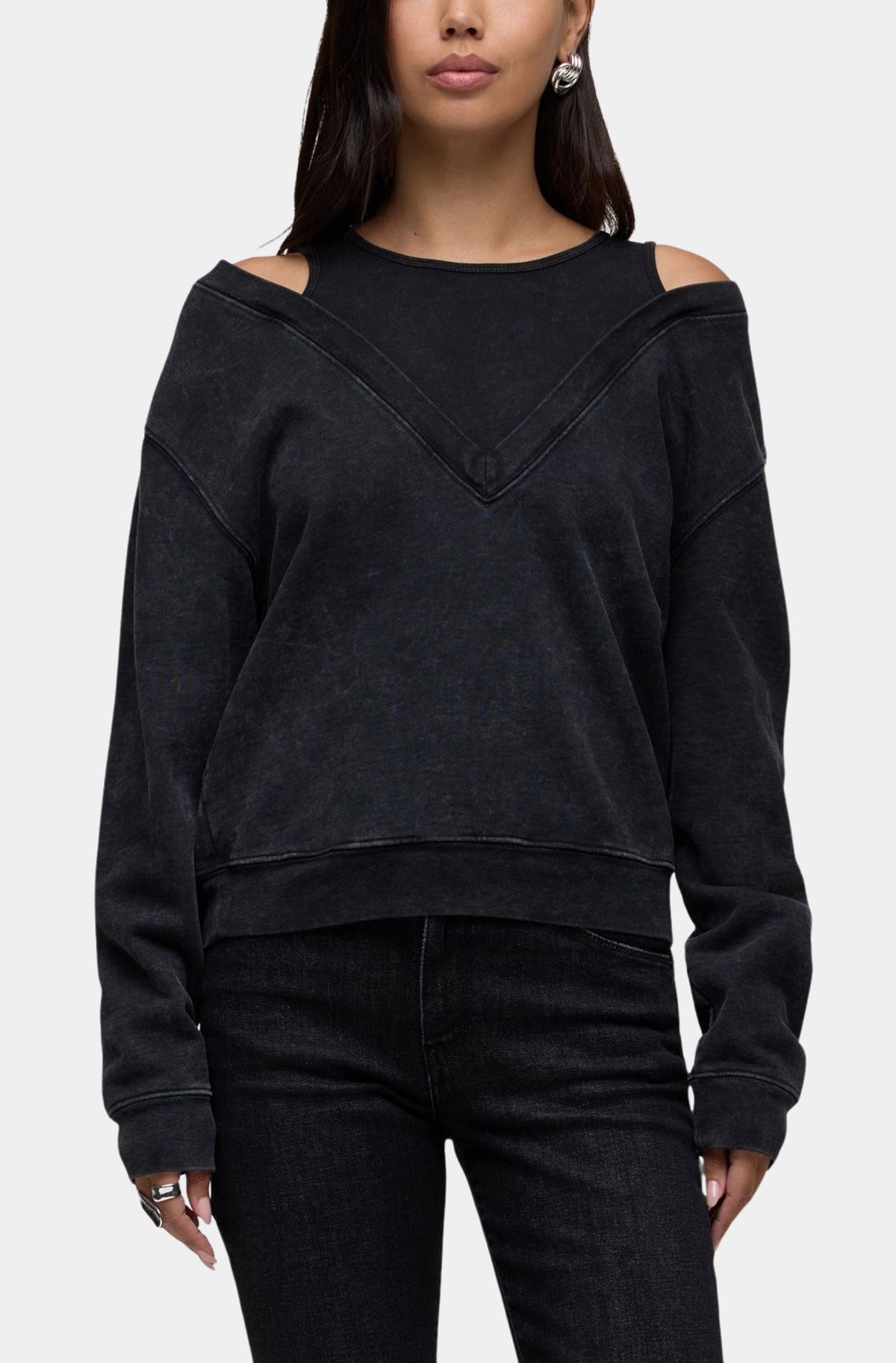 Lolo Layered Sweatshirt in Mineral Wash