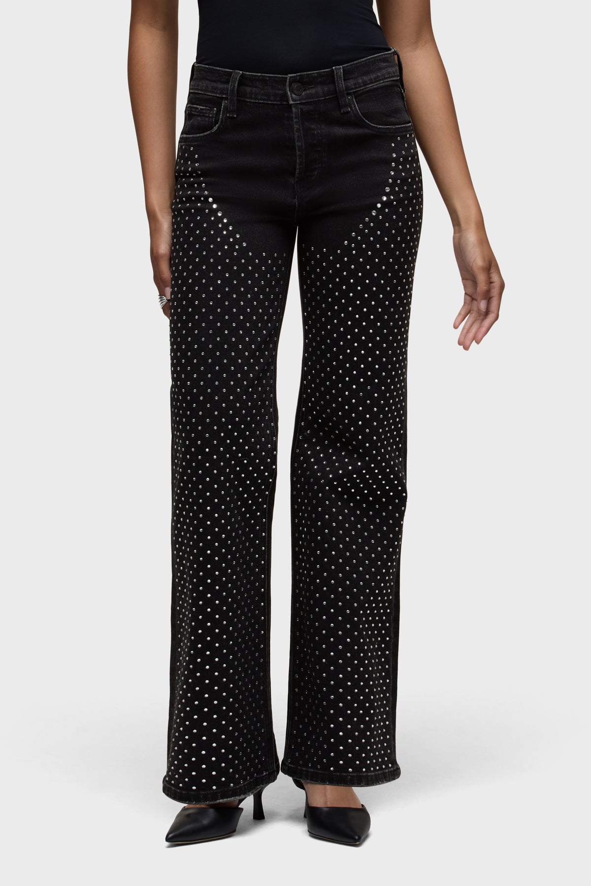Hudson Rosie High-Rise Wide Leg w/Embellishment in Rodeo Bling — front